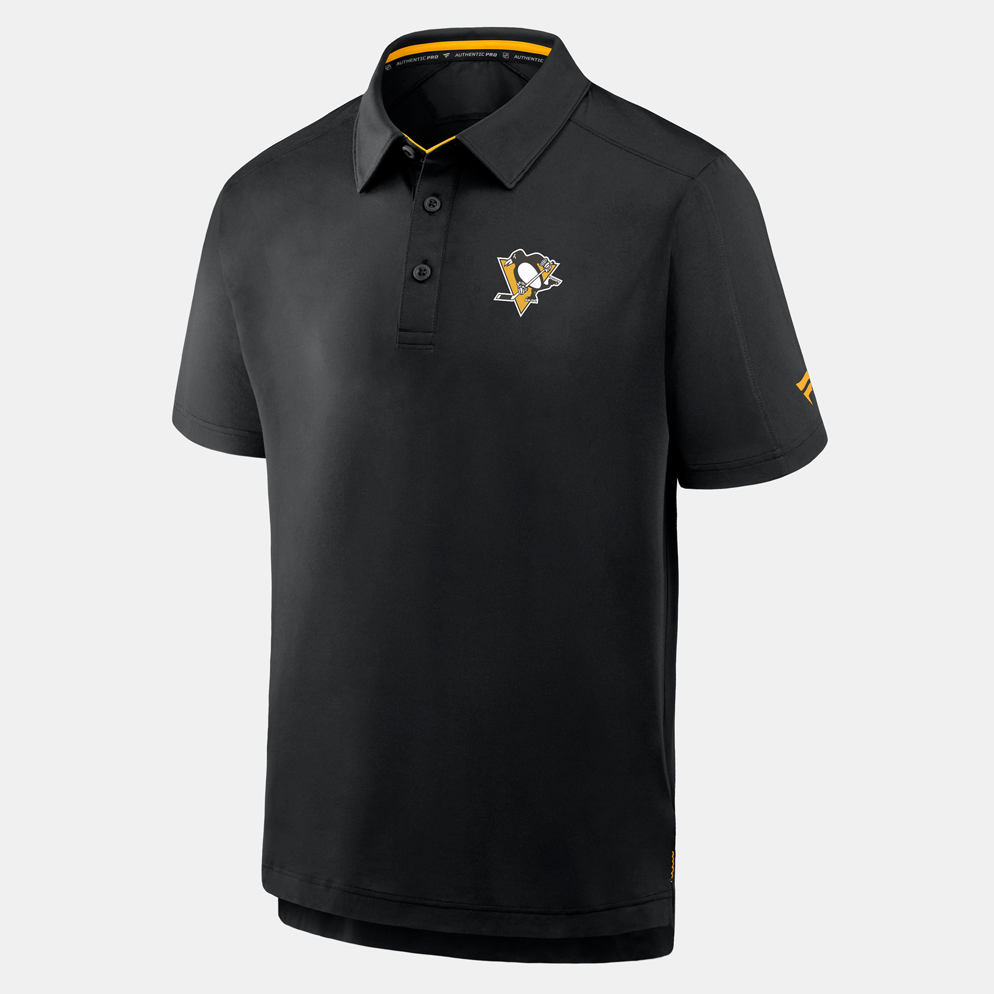 Polo authentique de patinoire professionnel Fanatics noir pour homme, Pittsburgh Penguins