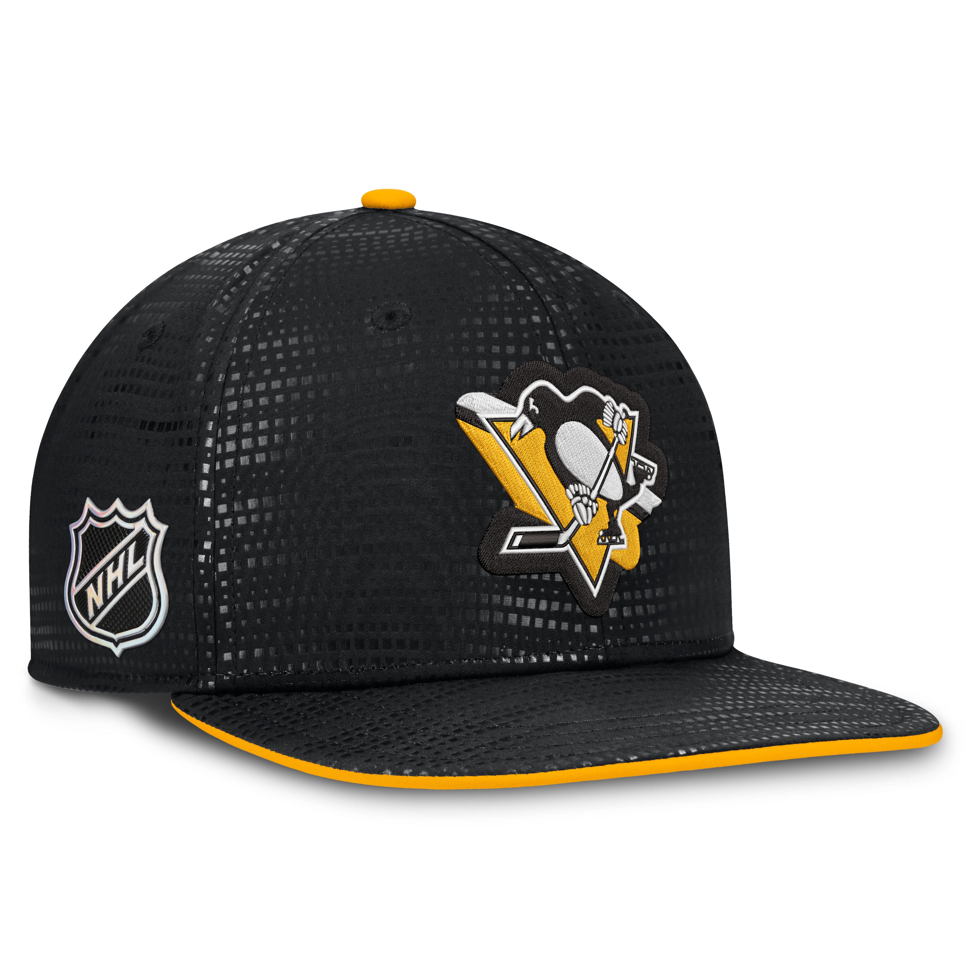 Men's Fanatics Black Pittsburgh Penguins Authentic Pro Rink Square Visor Snapback Hat