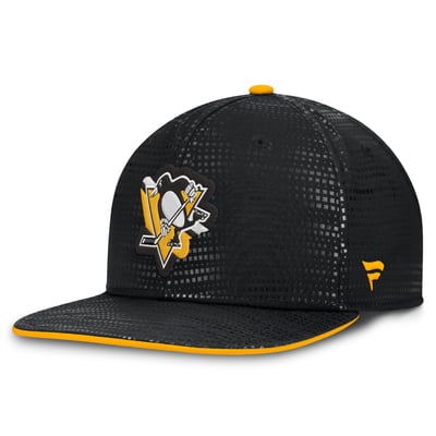 Pittsburgh Penguins Fanatics Authentic Pro Rink Square Visor Snapback Hat - Black