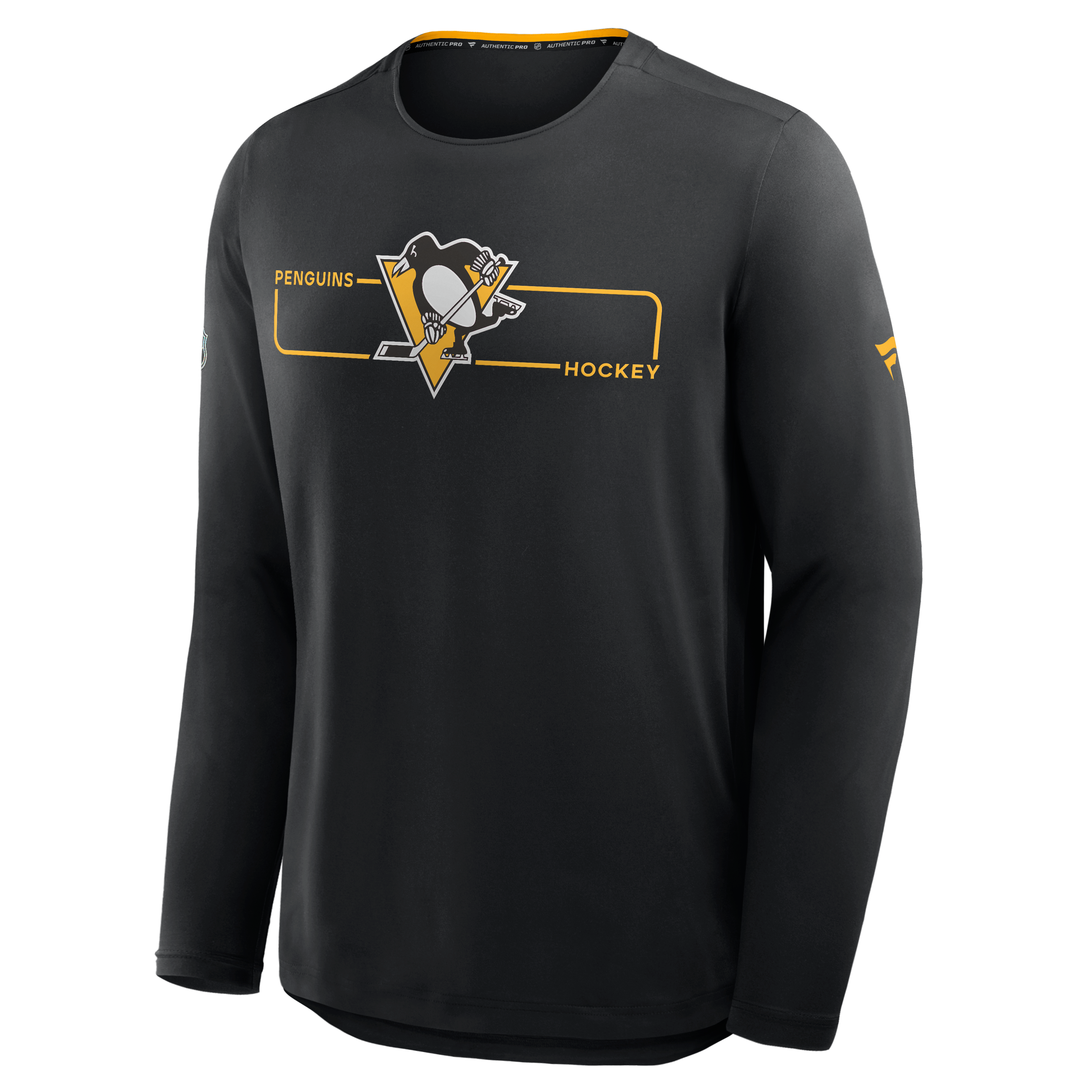 Men's Fanatics Black Pittsburgh Penguins Authentic Pro Rink Tech Long Sleeve T-Shirt