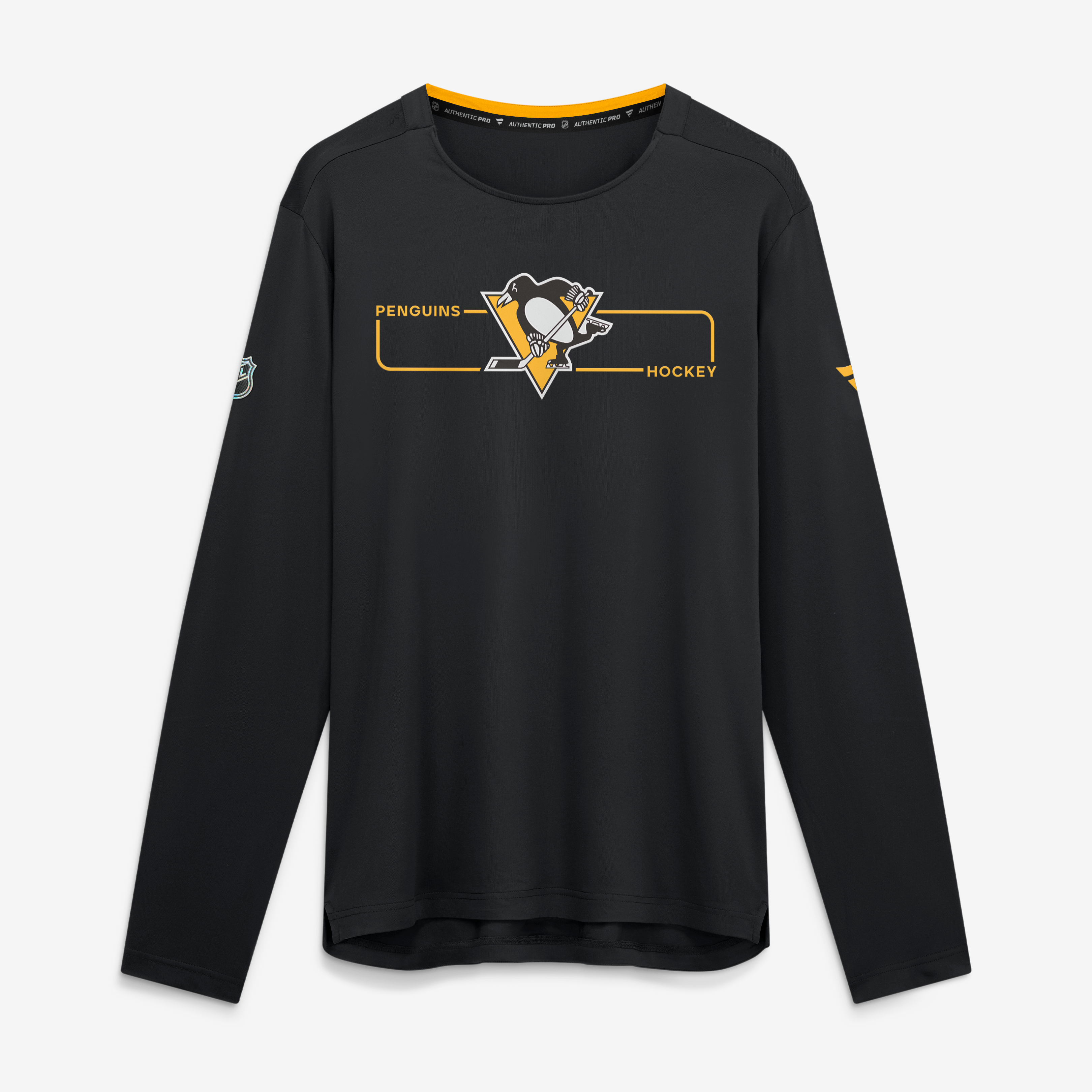 T-shirt à manches longues authentique Pro Rink Tech Pittsburgh Penguins noir Fanatics pour homme