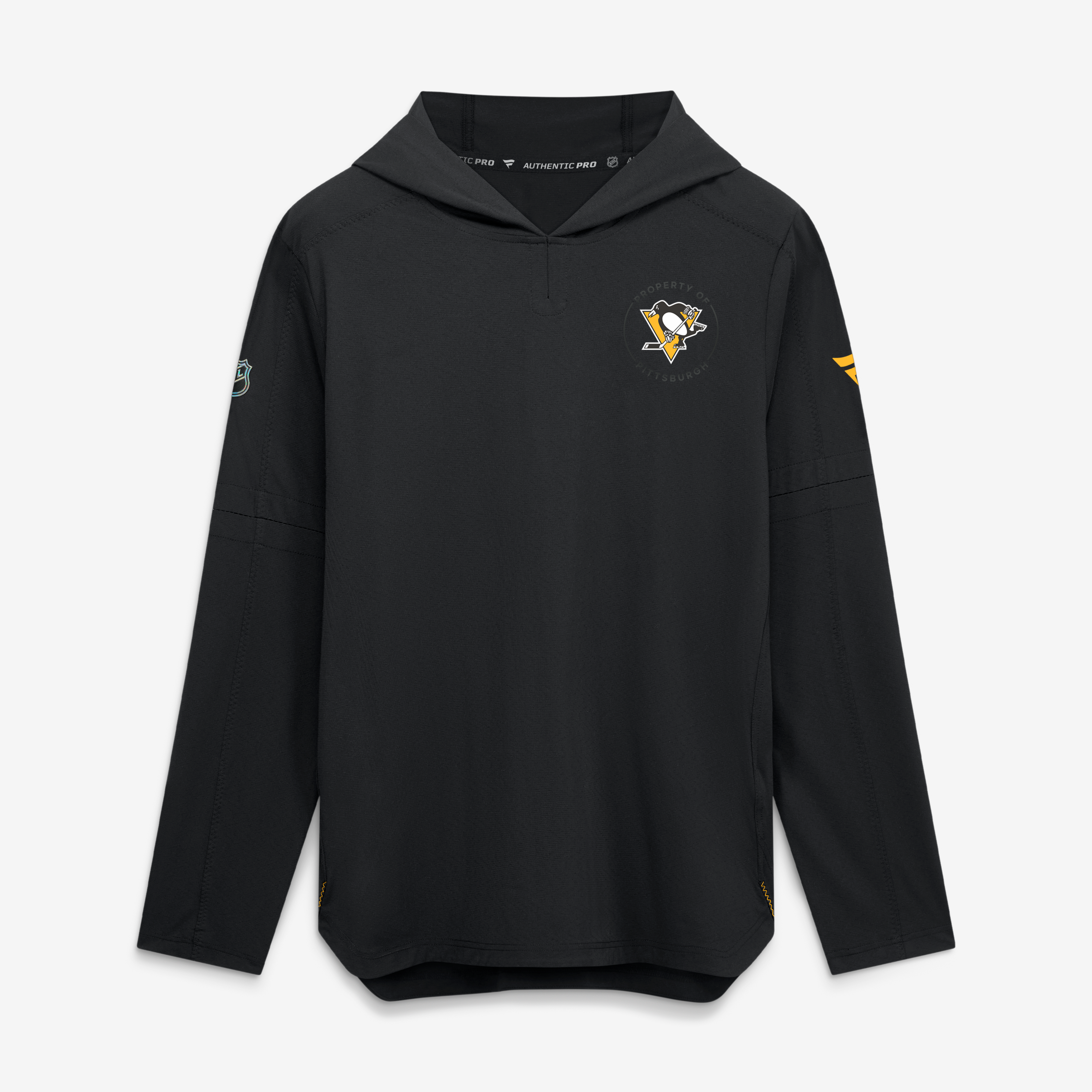 Sweat à capuche léger Fanatics noir Pittsburgh Penguins Authentic Pro Train pour homme