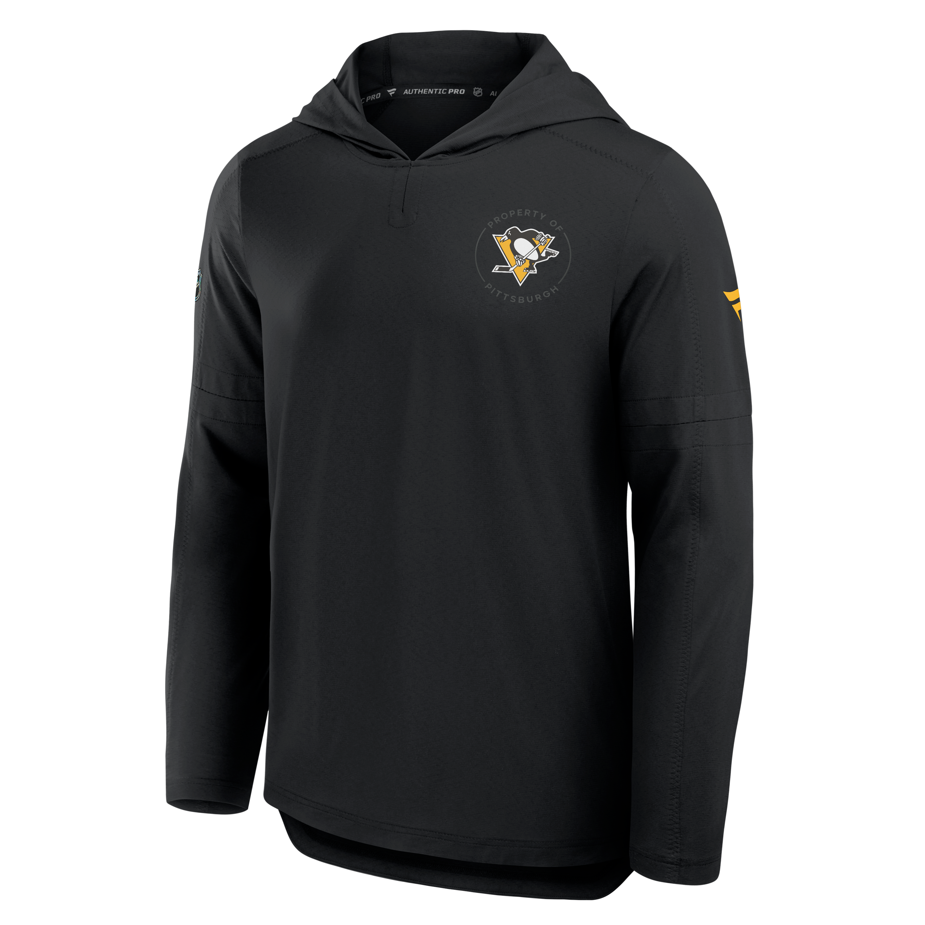 Sweat à capuche léger Fanatics noir Pittsburgh Penguins Authentic Pro Train pour homme