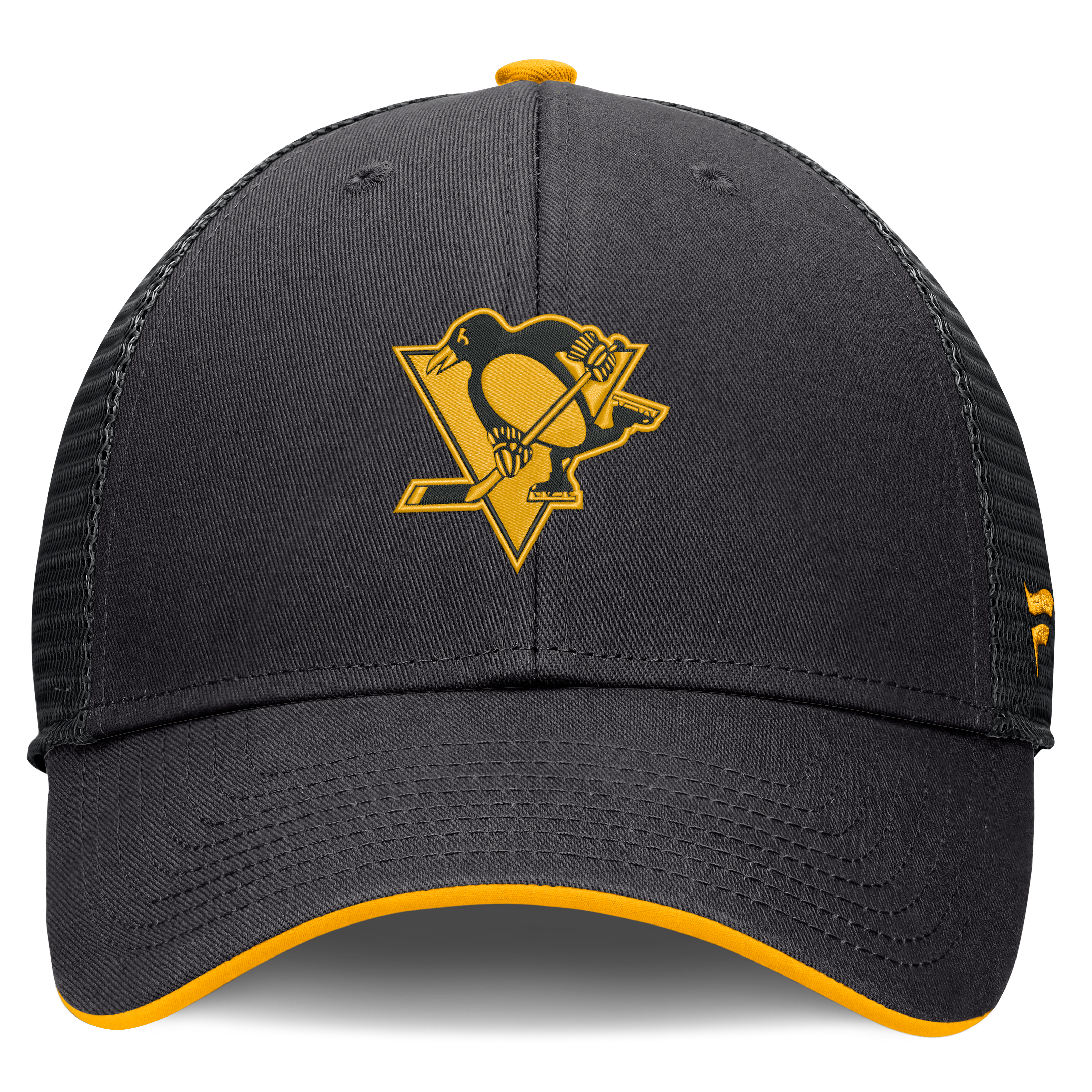 Men's Fanatics Black Pittsburgh Penguins Fundamental Limits Trucker Adjustable Hat