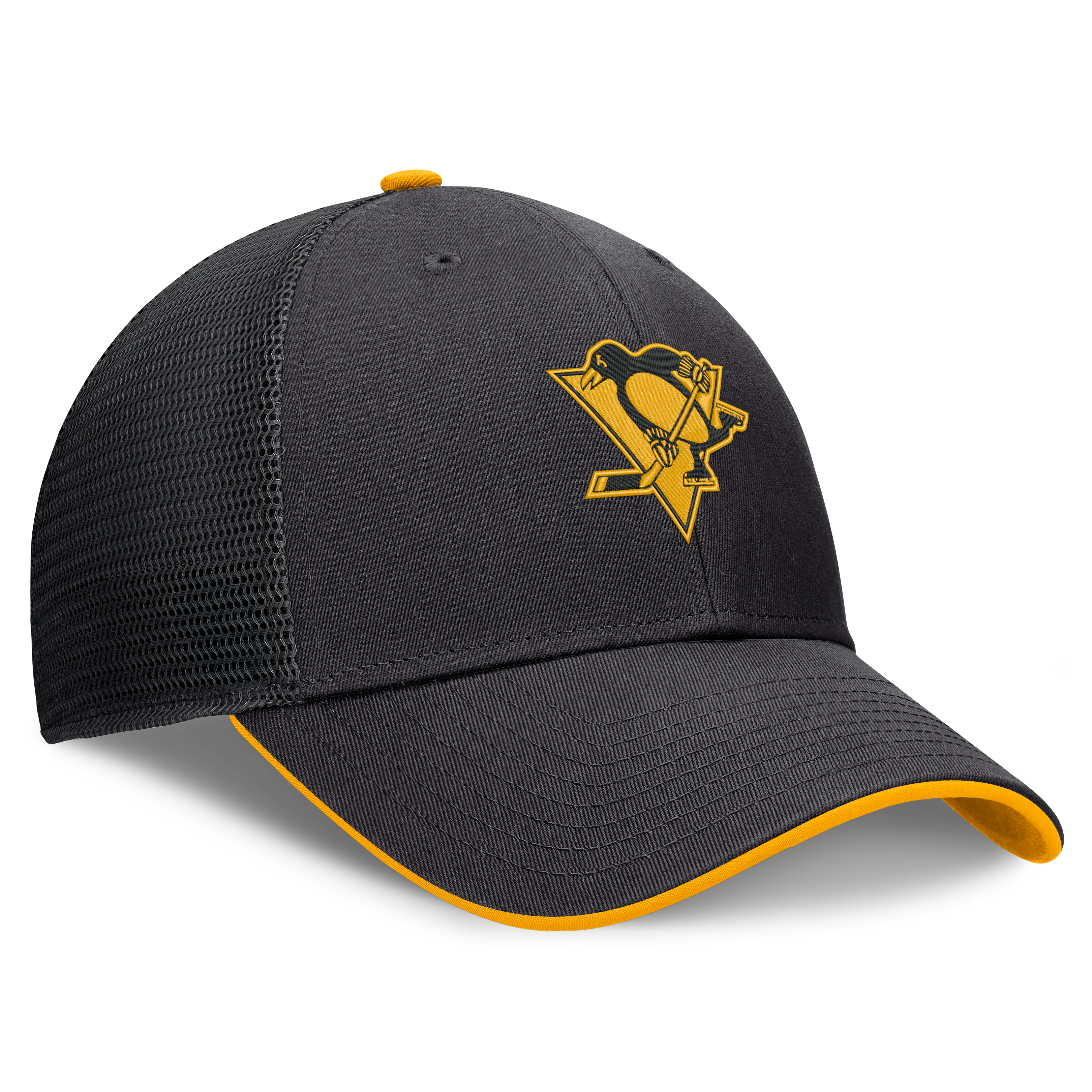 Men's Fanatics Black Pittsburgh Penguins Fundamental Limits Trucker Adjustable Hat