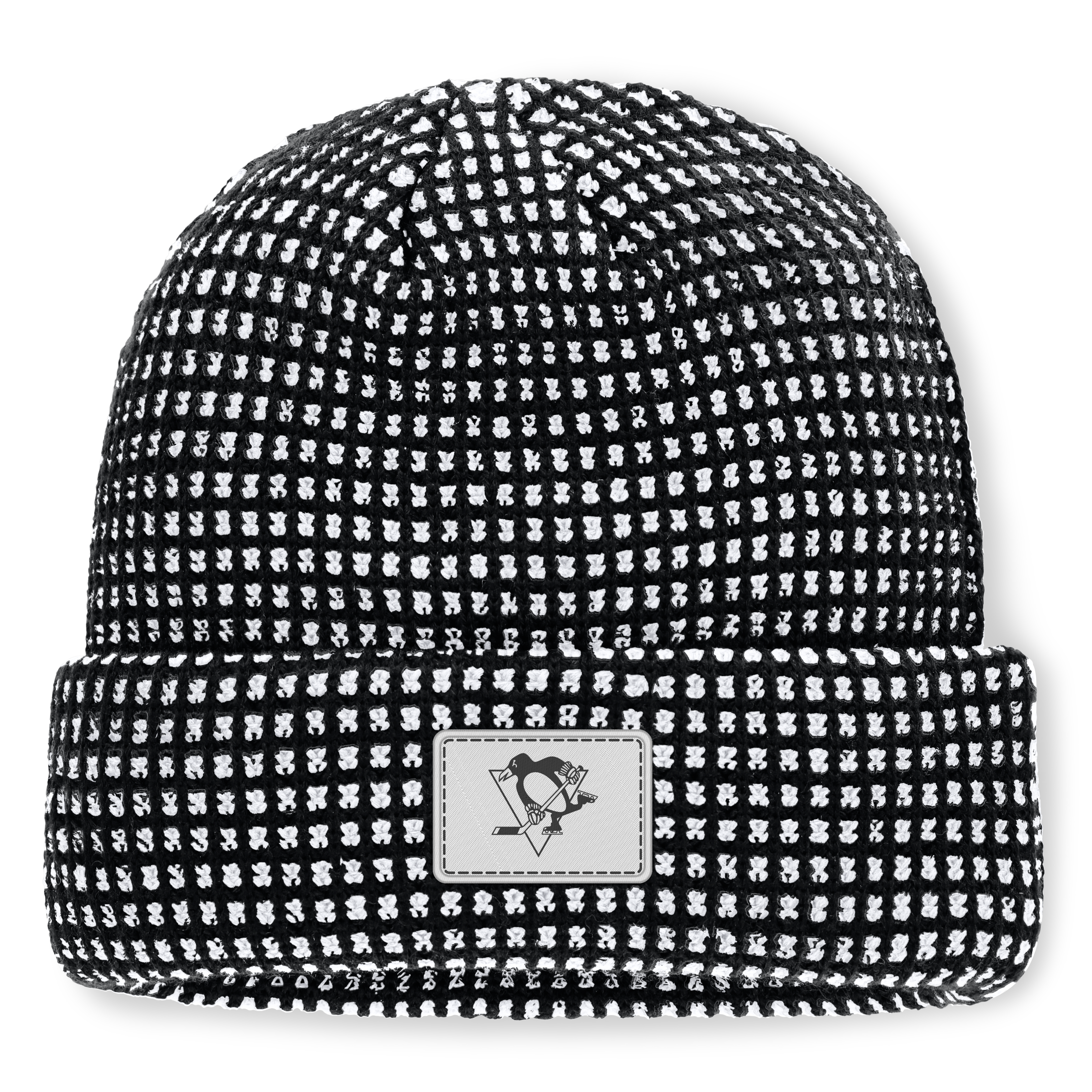 Men's Fanatics Black Pittsburgh Penguins Fundamental Scheme Ribbed Cuffed Knit Hat