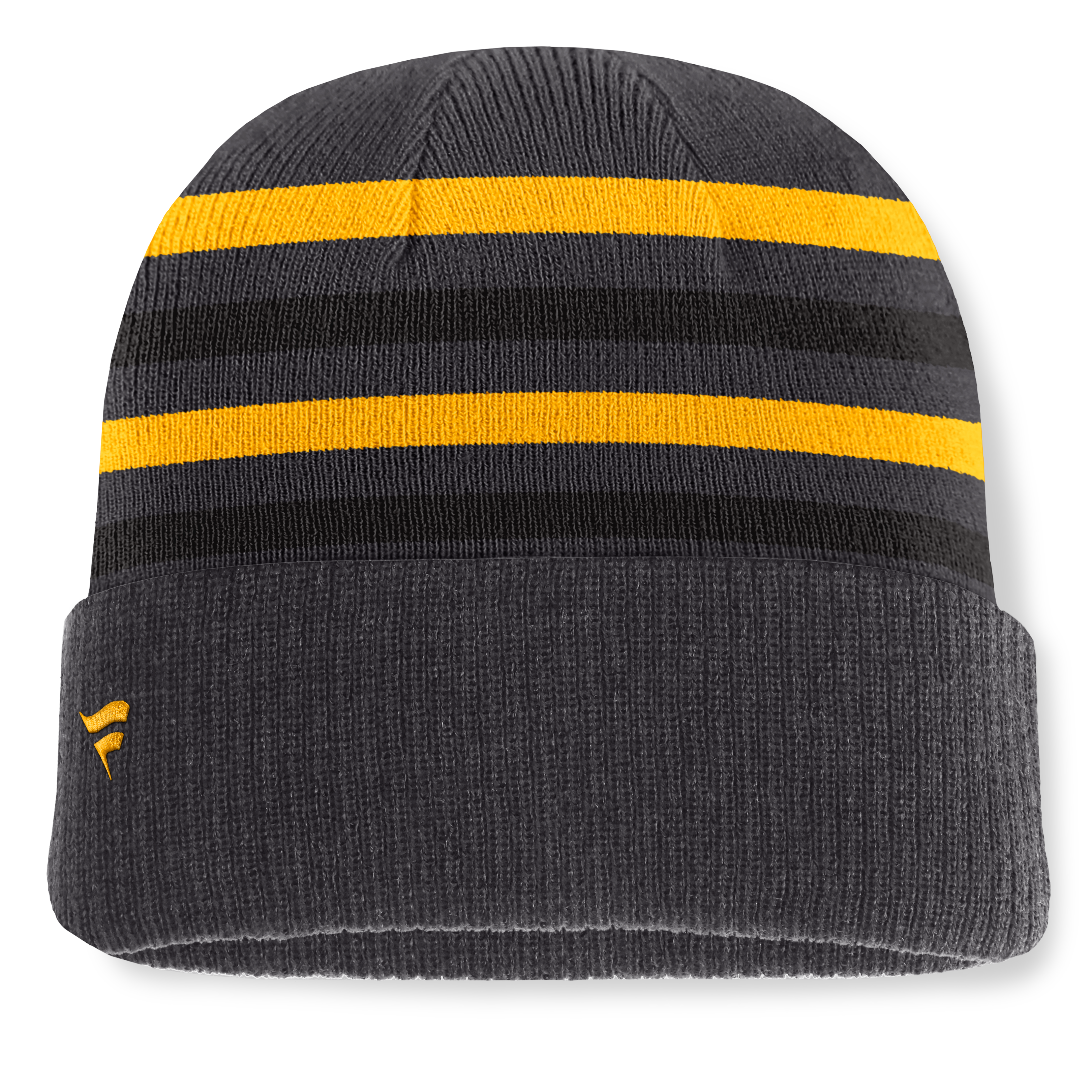 Bonnet à revers rayé à nouage Fanatics noir Pittsburgh Penguins pour homme
