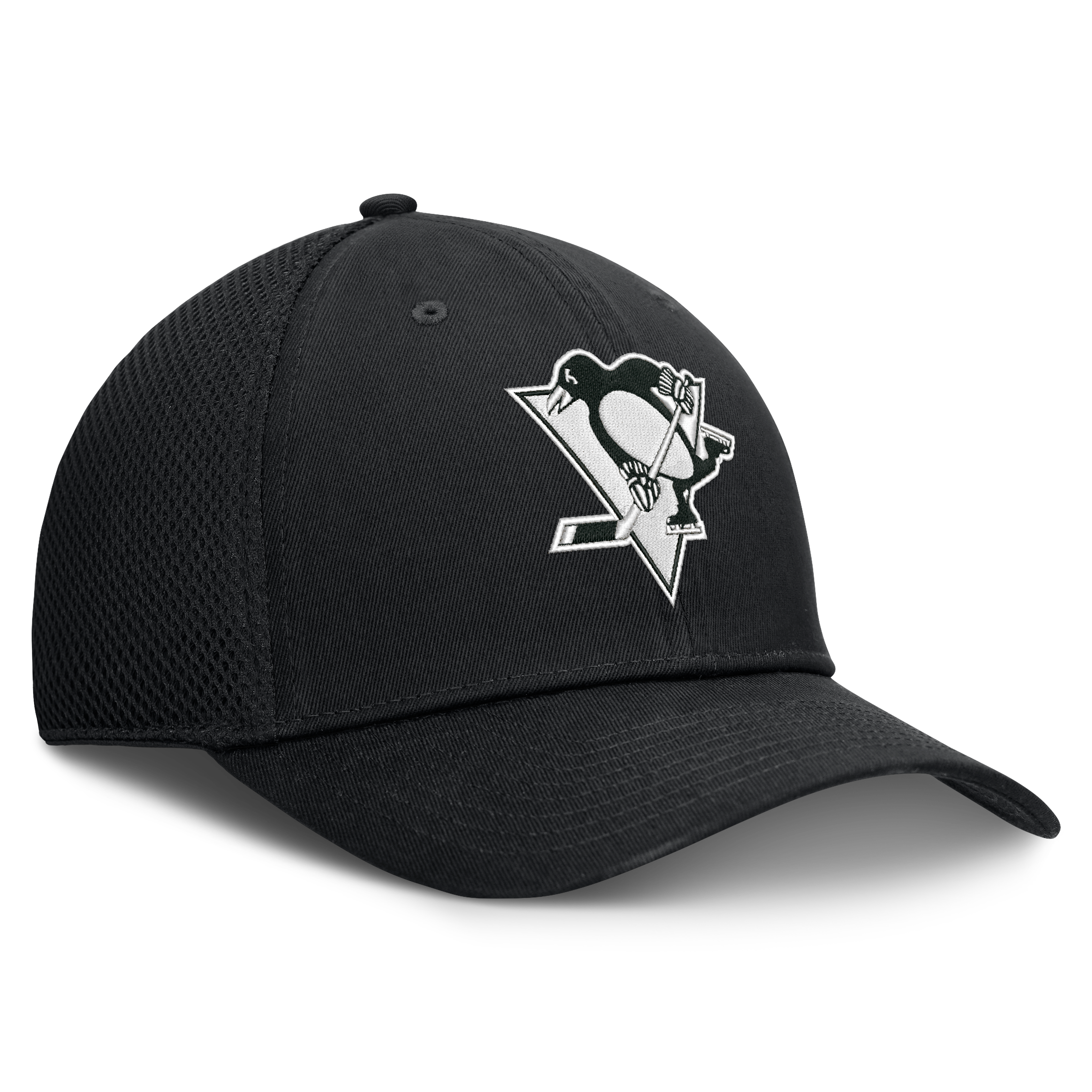 Men's Fanatics  Black Pittsburgh Penguins Tonal Meshback Stretch Hat