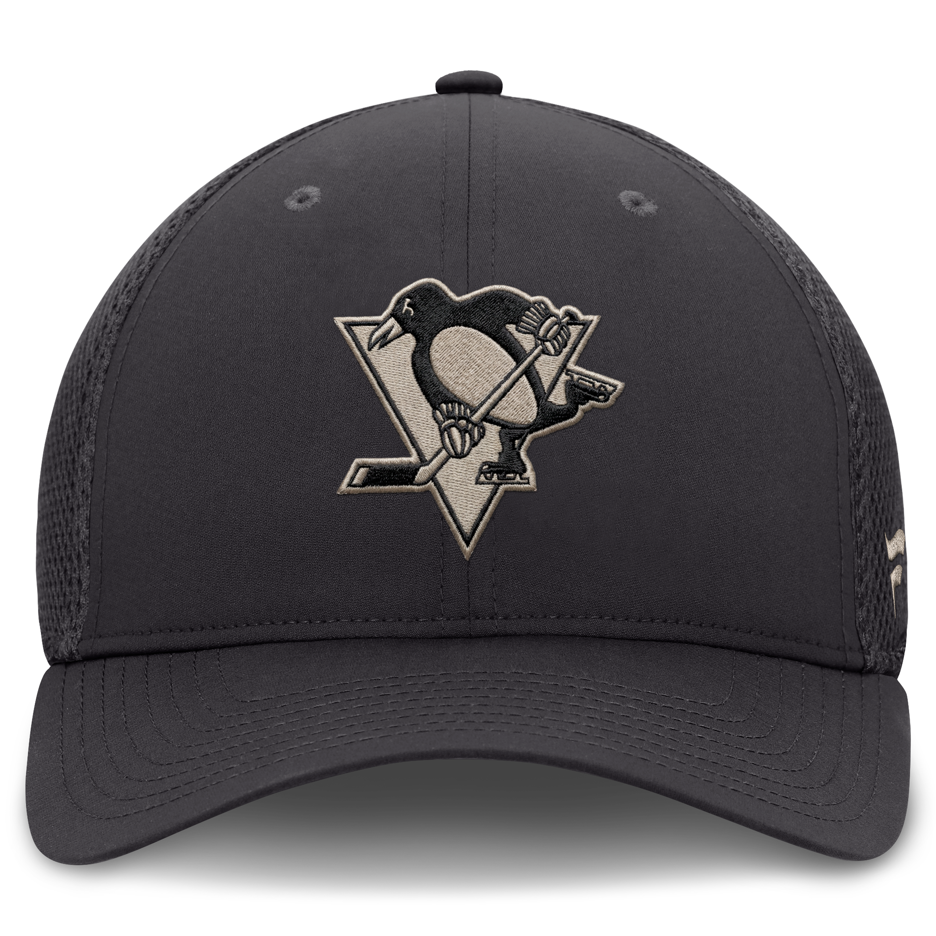 Men's Fanatics Charcoal Pittsburgh Penguins Road Meshback Stretch Hat