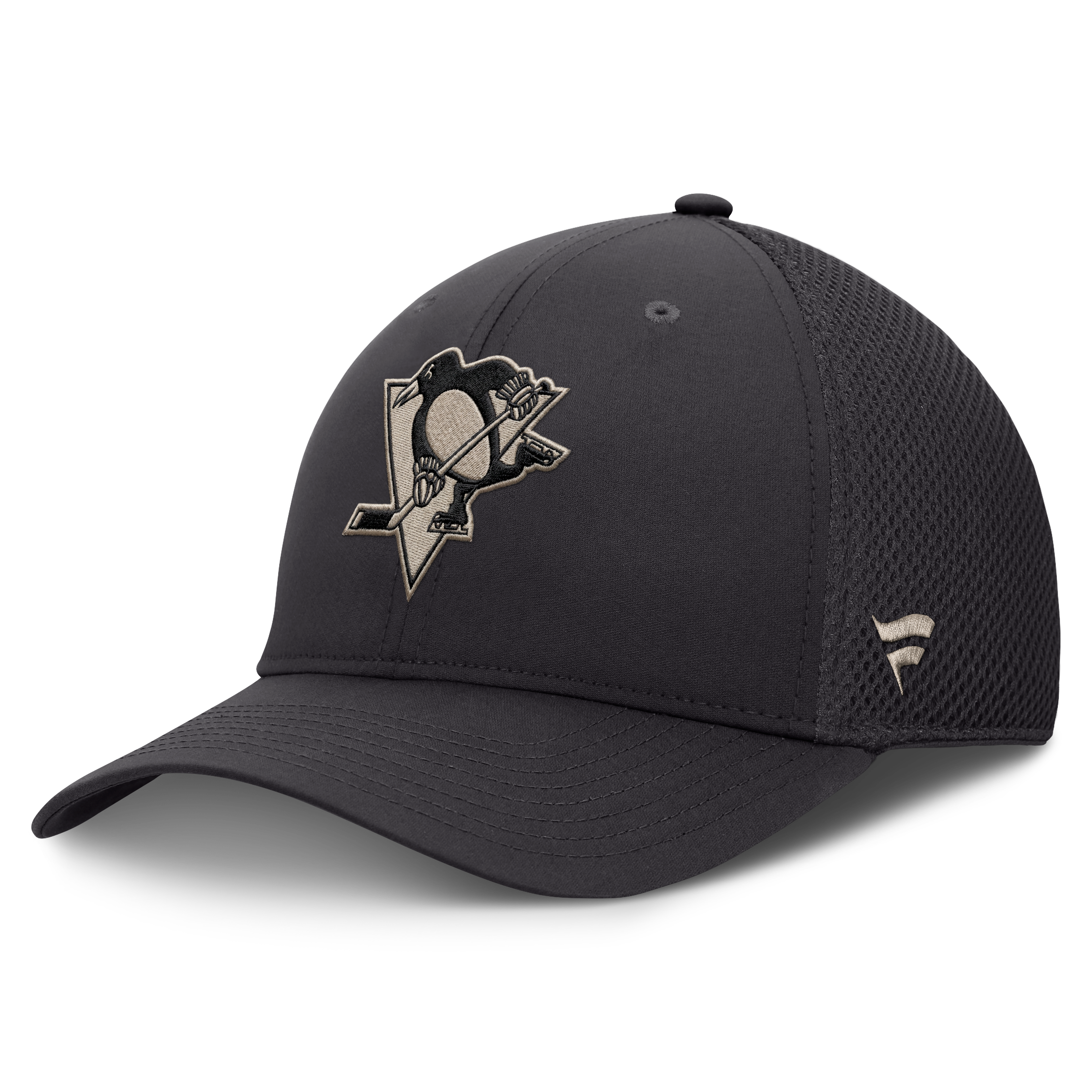 Men's Fanatics Charcoal Pittsburgh Penguins Road Meshback Stretch Hat