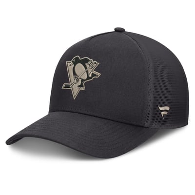 Pittsburgh Penguins Fanatics Road Soft Wash A-Frame Meshback Hat - Charcoal