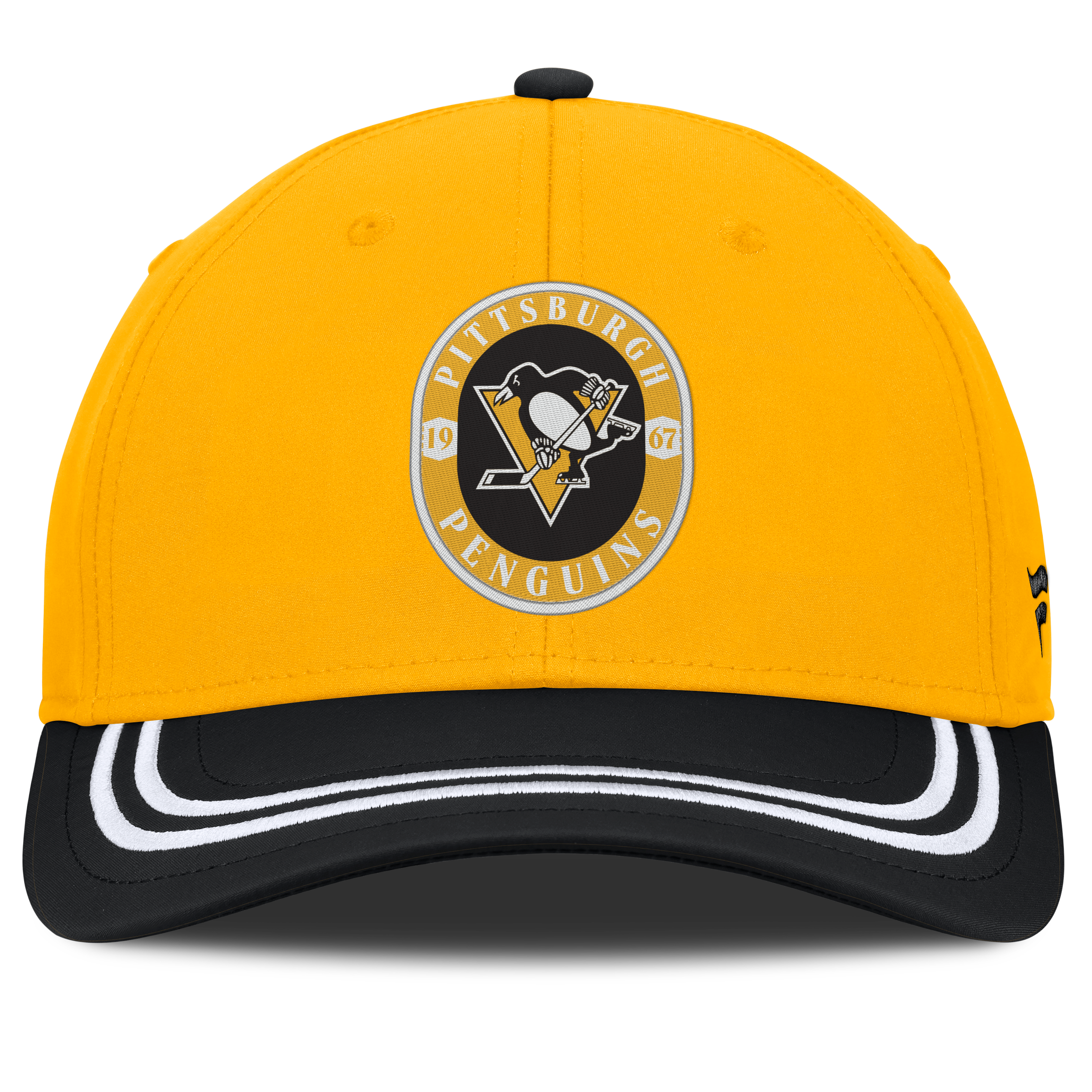 Men's Fanatics Gold/Black Pittsburgh Penguins Fundamental Stretch Hat