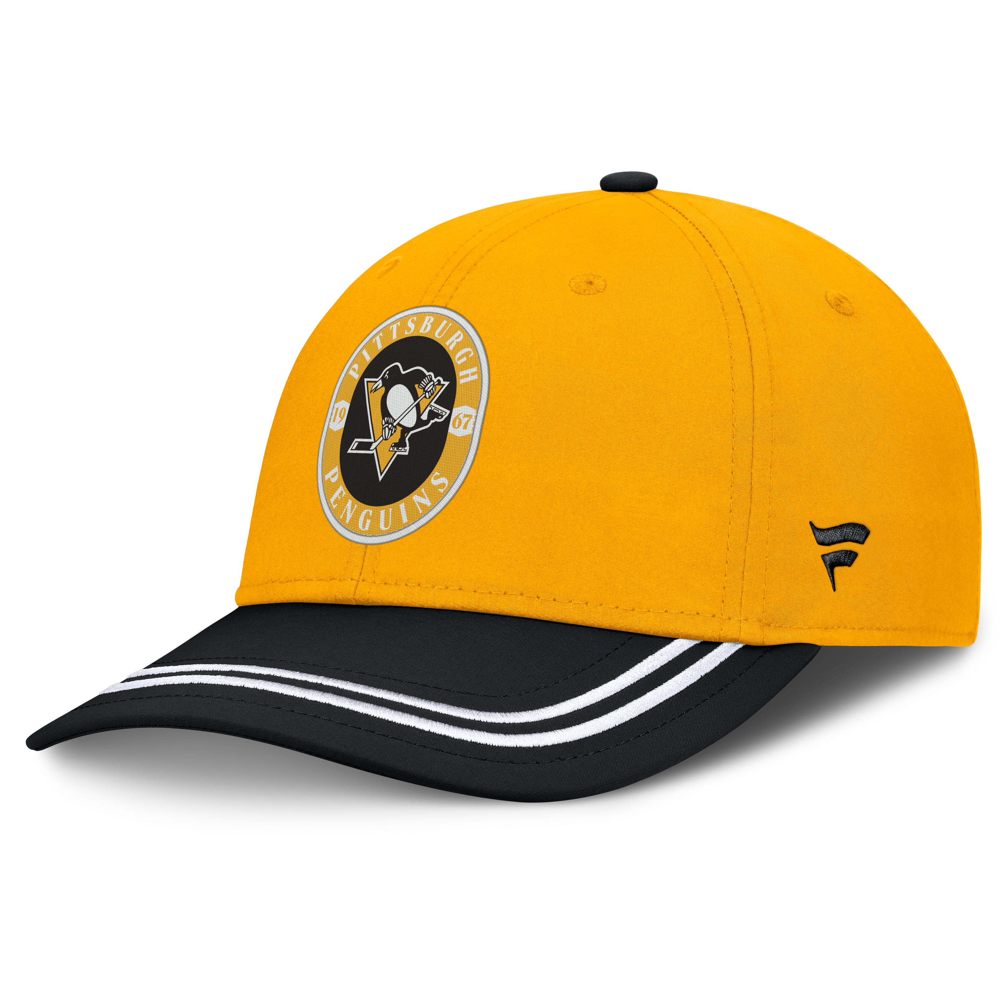 Men's Fanatics Gold/Black Pittsburgh Penguins Fundamental Stretch Hat