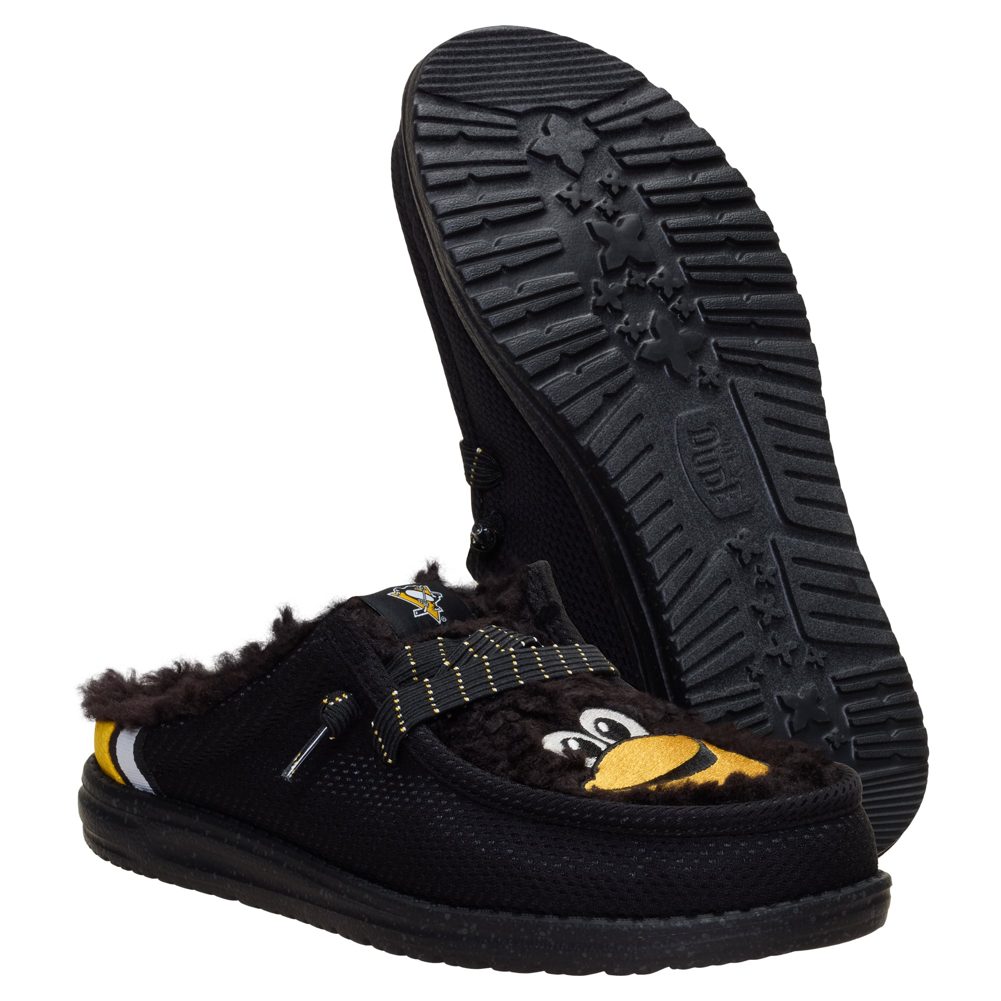 Men's Hey Dude Black Pittsburgh Penguins Wally Casual Slippers