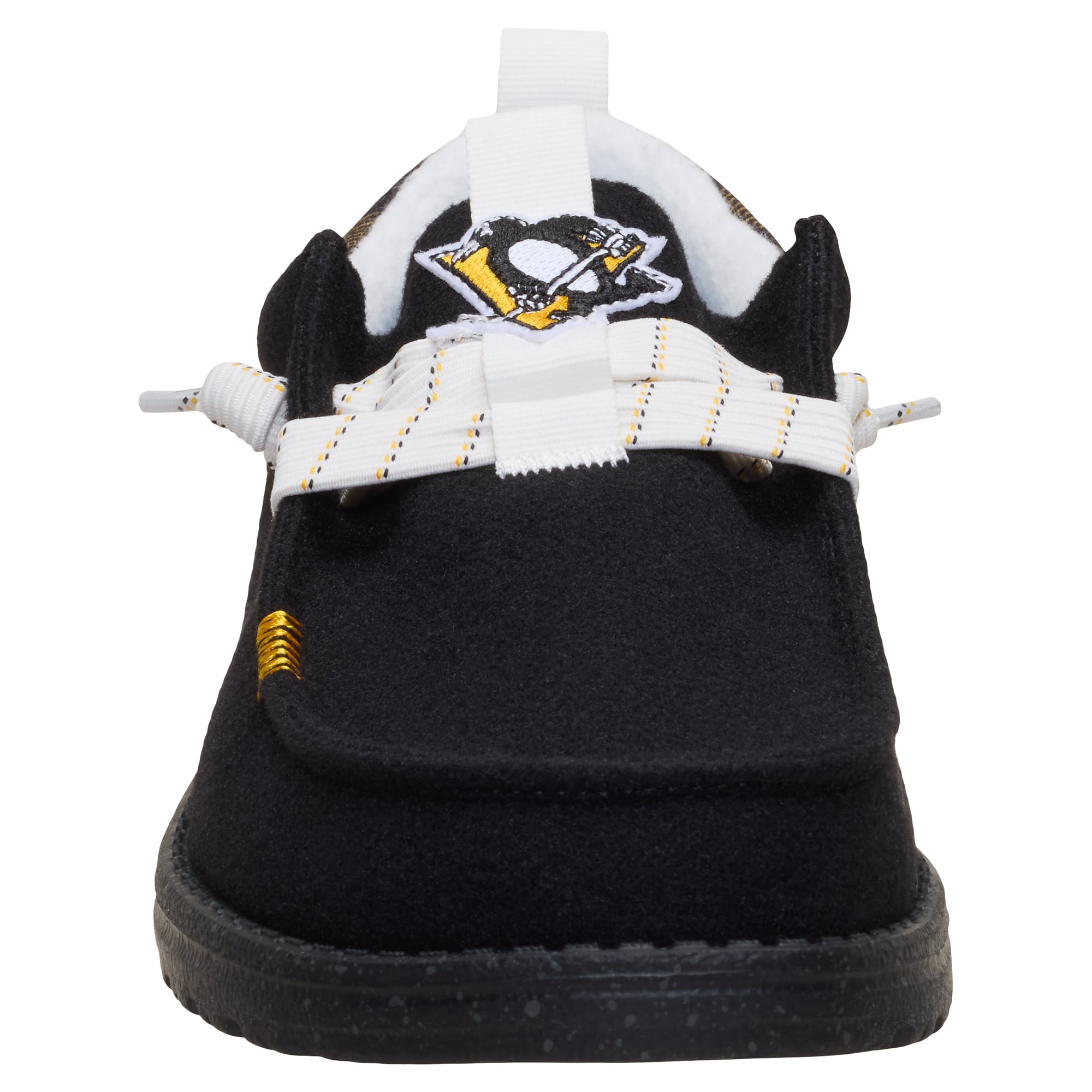 Men's Hey Dude Black Pittsburgh Penguins Wally Funk Casual Slip-On Shoes