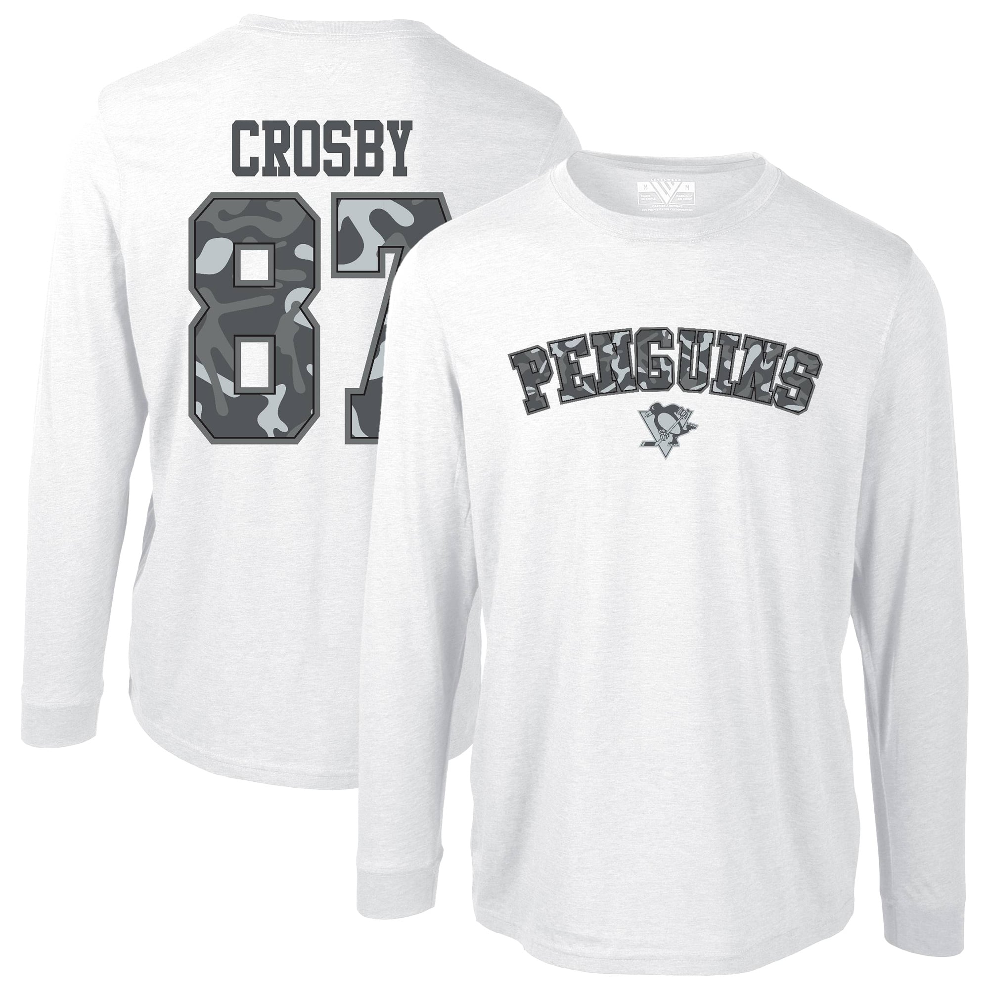 Men's Levelwear Sidney Crosby White Pittsburgh Penguins Oscar Long Sleeve T-Shirt