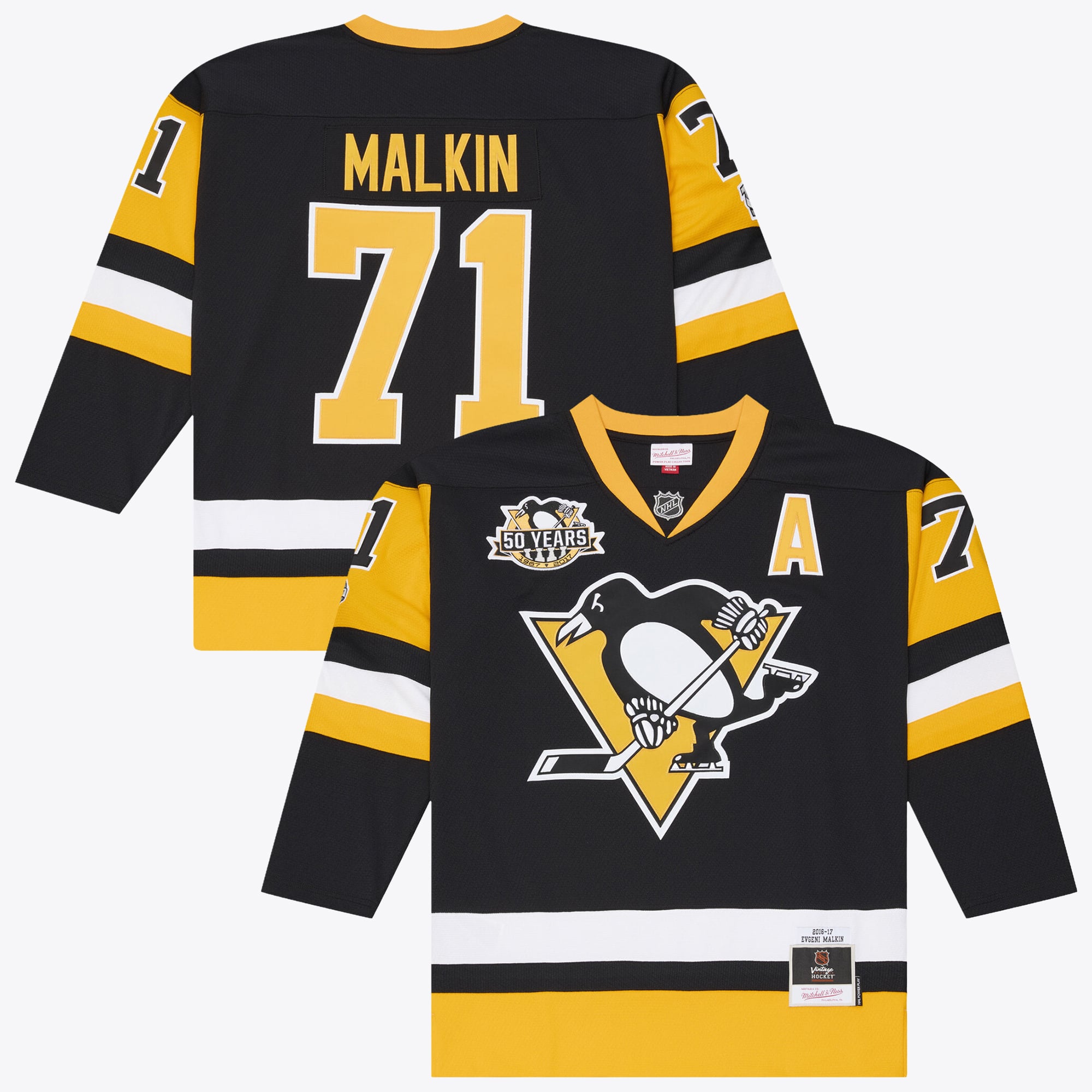 Men's Mitchell & Ness Evgeni Malkin Black Pittsburgh Penguins 2016/17 Power Play Jersey