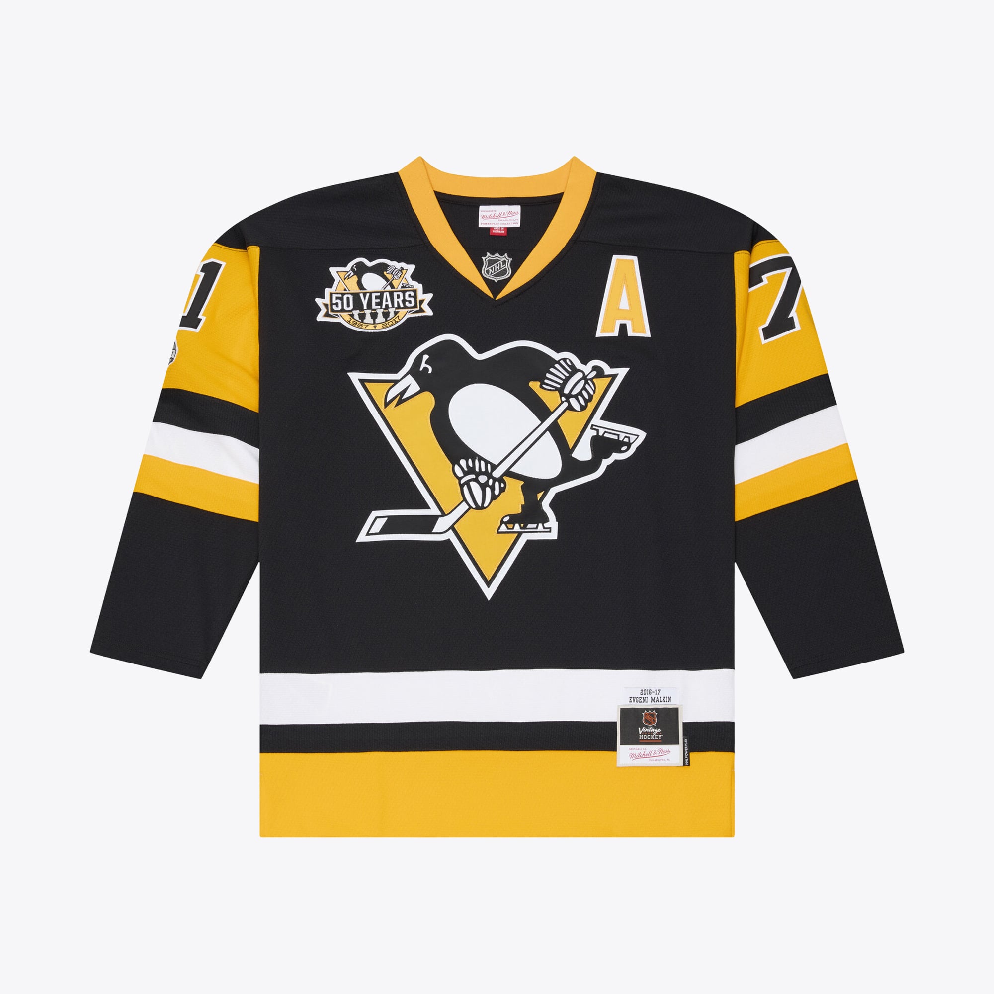 Men's Mitchell & Ness Evgeni Malkin Black Pittsburgh Penguins 2016/17 Power Play Jersey