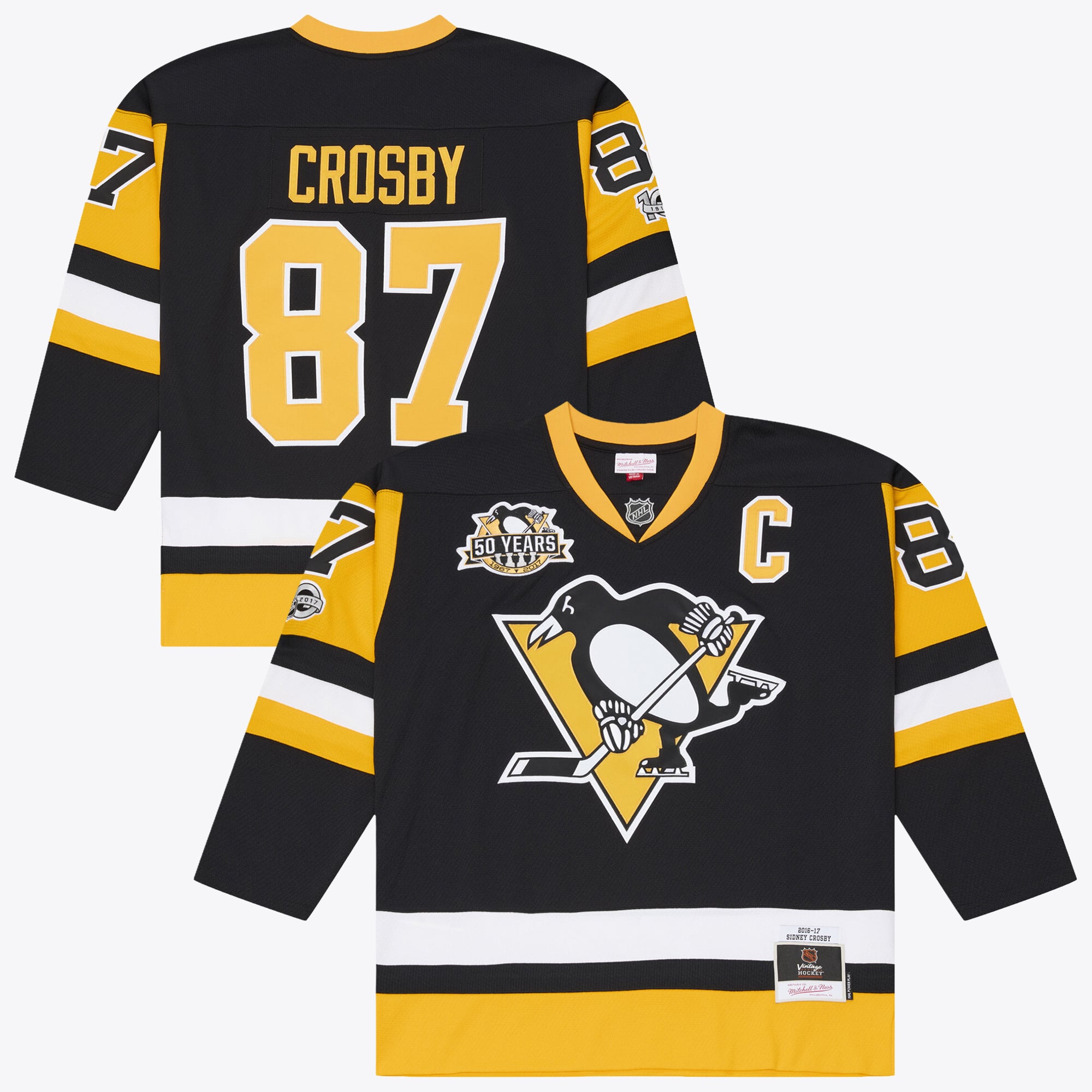 Men's Mitchell & Ness Sidney Crosby Black Pittsburgh Penguins 2016/17 Power Play Jersey