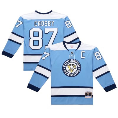 Maillot de puissance Mitchell & Ness Grandes Tailles 2008/09 des Penguins de Pittsburgh, Sidney Crosby - Bleu clair