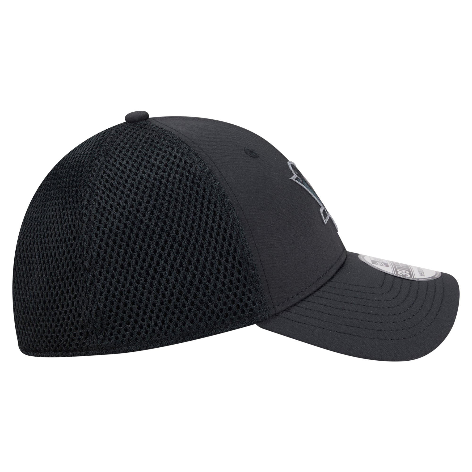 Men's New Era  Black Pittsburgh Penguins Blackout 39THIRTY Stretch Hat
