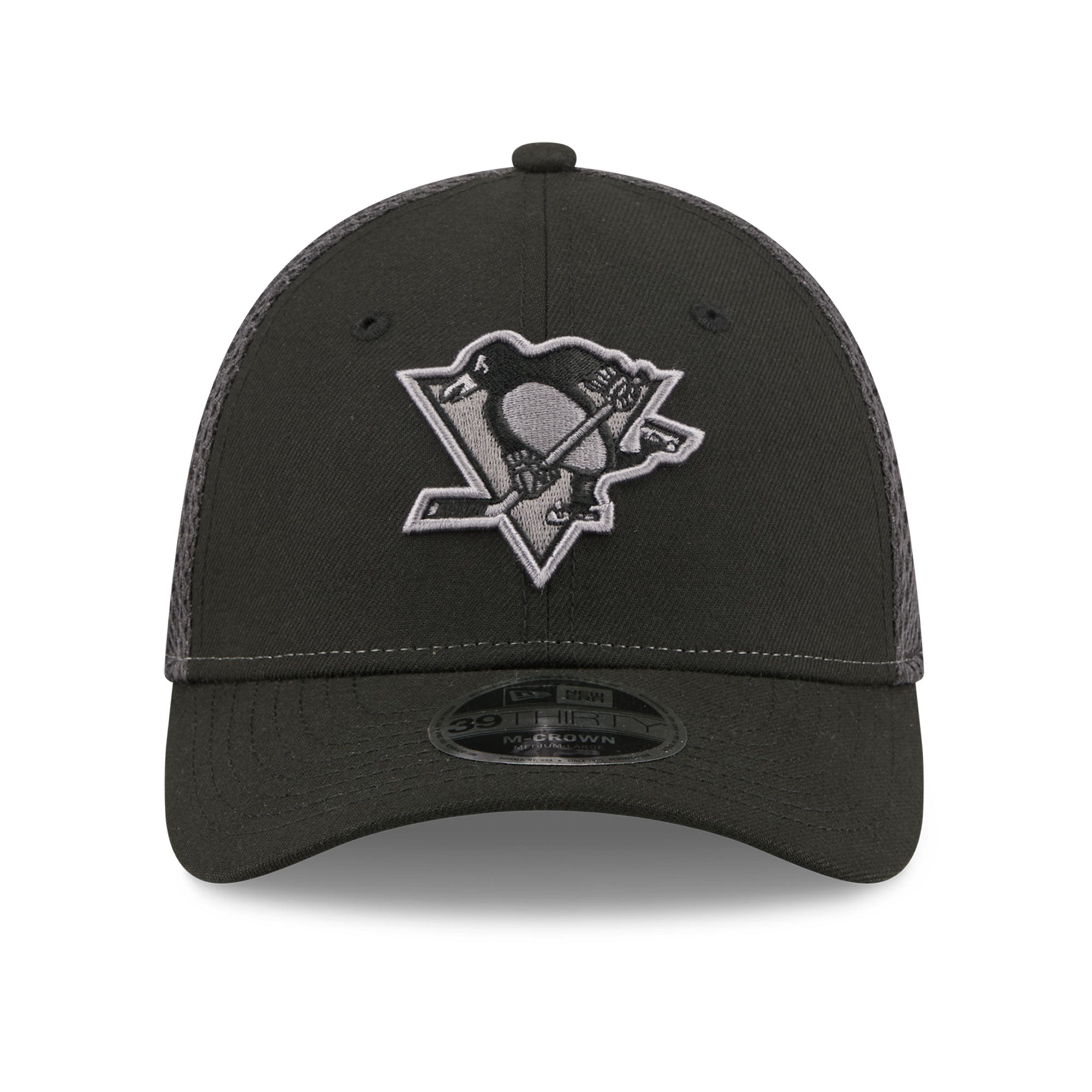 Casquette extensible New Era noire Pittsburgh Penguins Neo Mesh 39THIRTY M-Crown pour homme