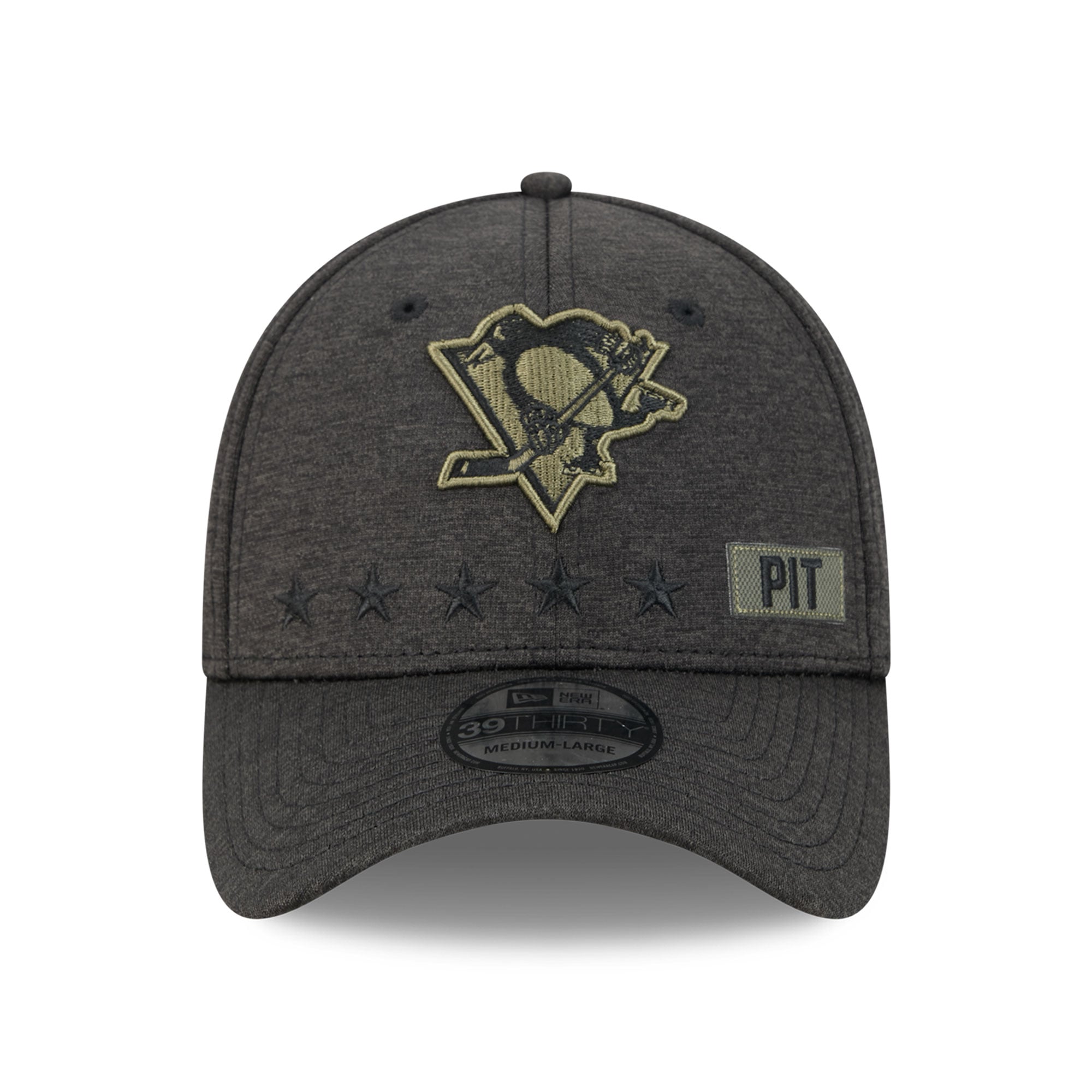 Casquette extensible New Era Stealth Mode Flex 39Thirty noire pour homme, Pittsburgh Penguins