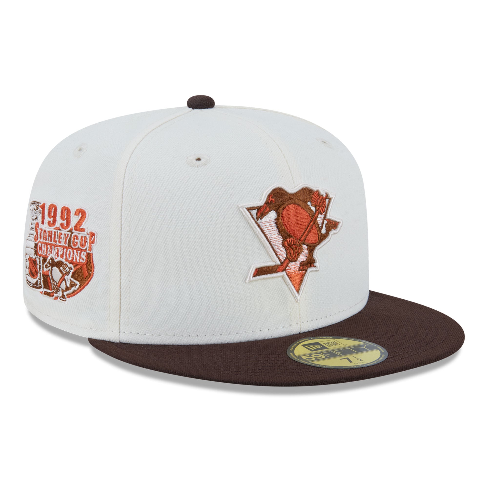 Casquette ajustée New Era 59FIFTY crème Pittsburgh Penguins pour homme