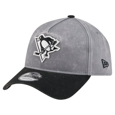 Pittsburgh Penguins New Era Storm A-Frame 9FORTY Adjustable Hat - Gray/Black