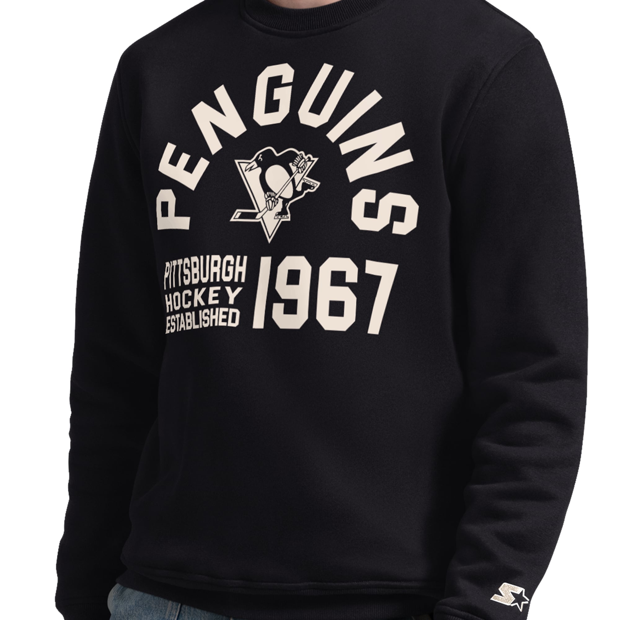 Sweat-shirt Starter noir pour homme, édition spéciale après-match des Penguins de Pittsburgh