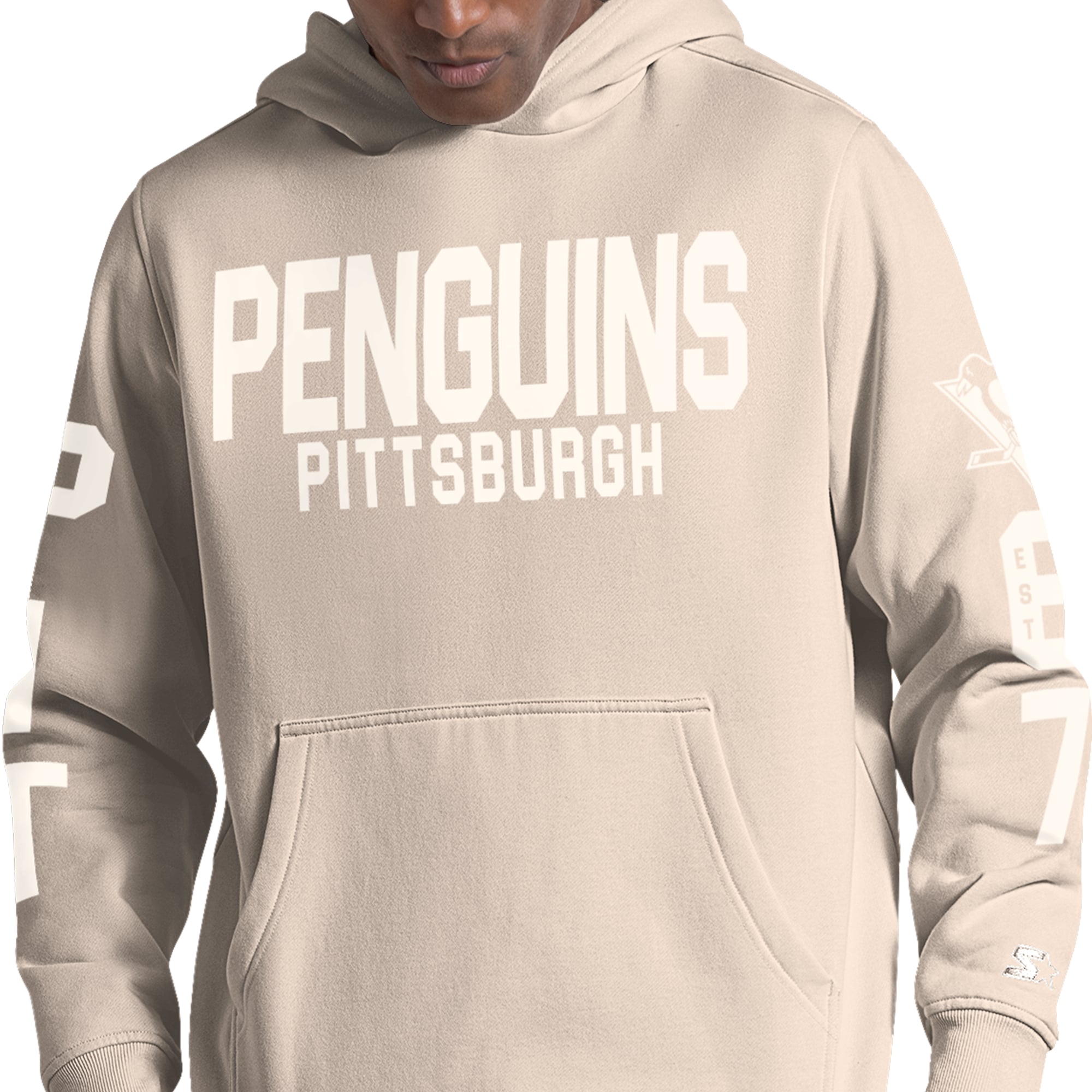 Sweat à capuche Starter beige Pittsburgh Penguins pour homme