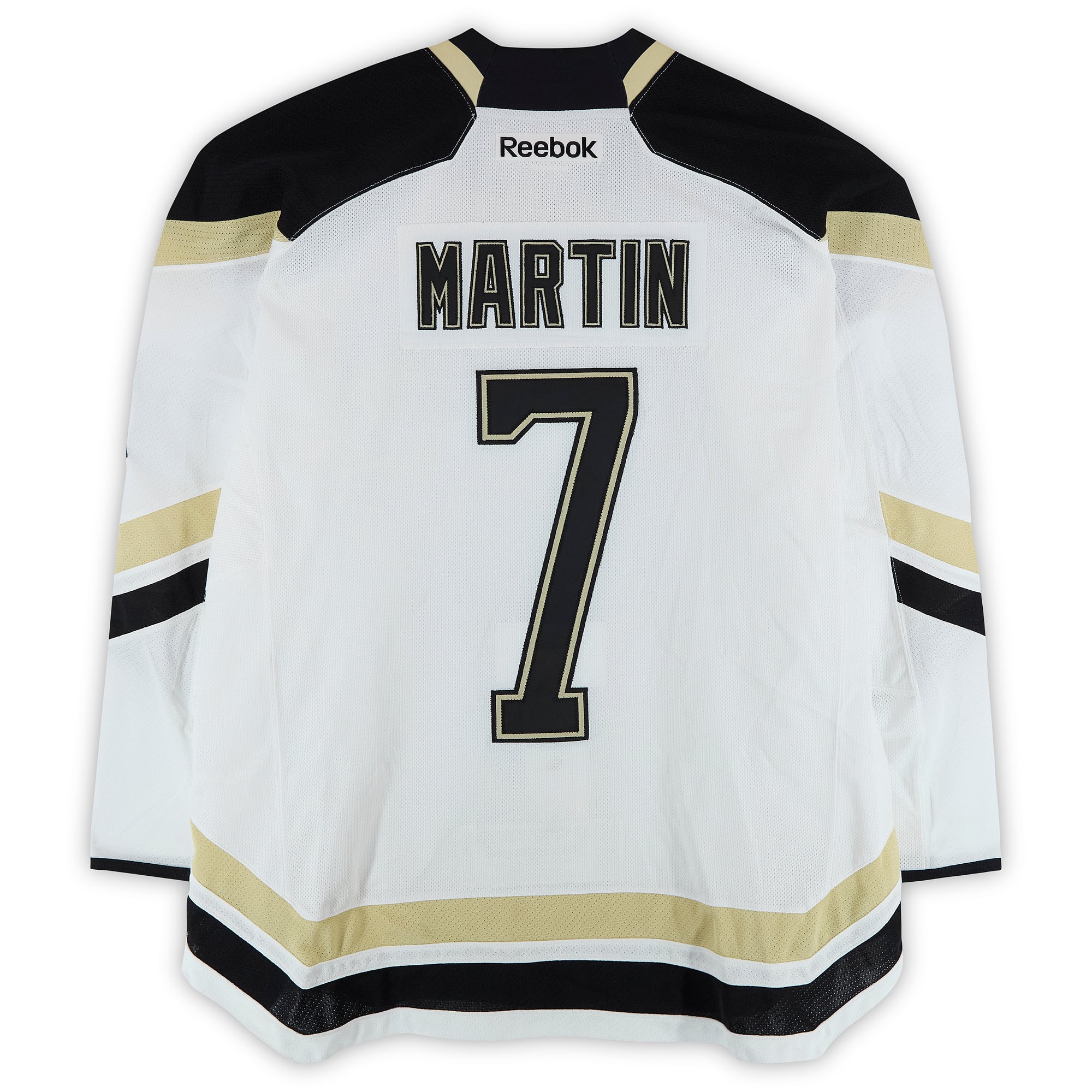 Paul Martin Pittsburgh Penguins Player-Issued #7 White Jersey vs. Chicago Blackhawks on March 1, 2014
