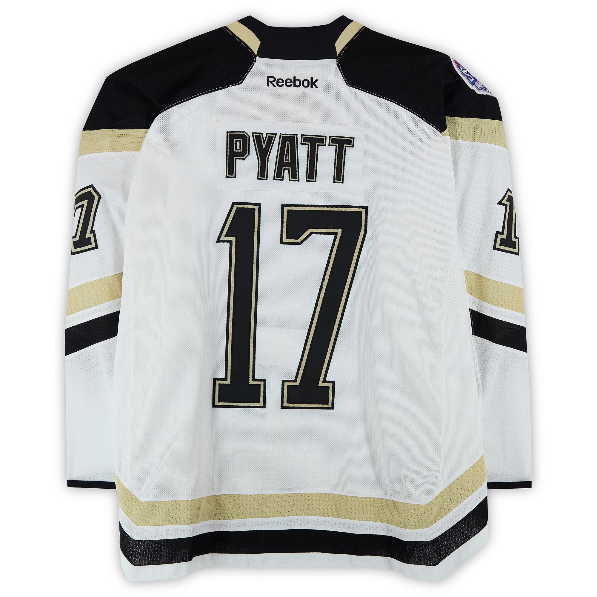 Taylor Pyatt Pittsburgh Penguins Practice-Used #17 White Jersey vs. Chicago Blackhawks on March 1, 2014 - Worn During Warm-Ups