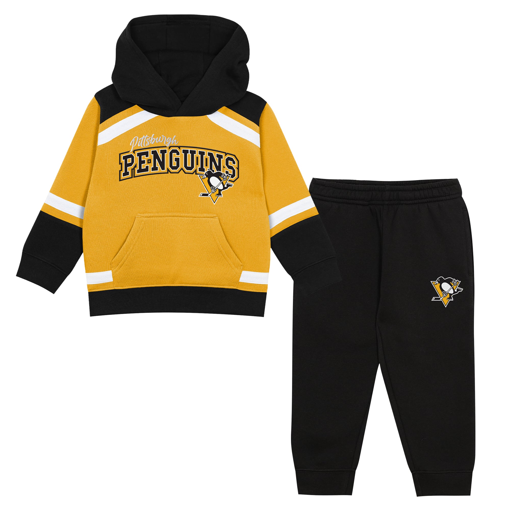 Ensemble sweat à capuche et pantalon Ice Explorer des Penguins de Pittsburgh, or noir, pour tout-petit, Outerstuff
