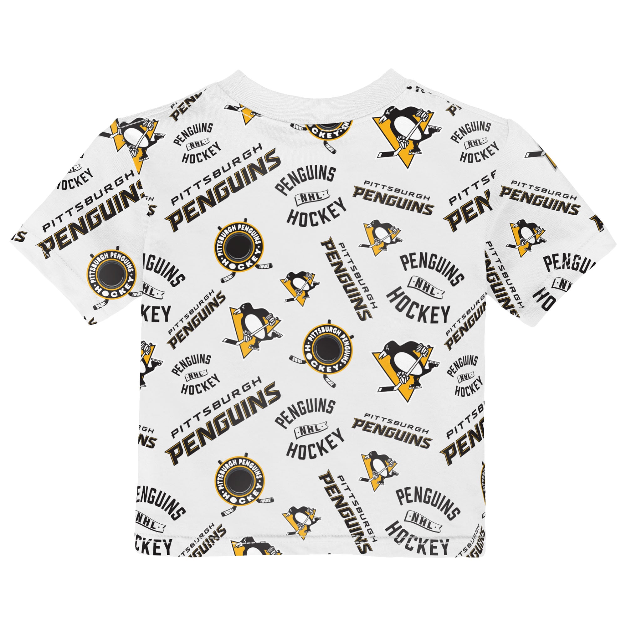 T-shirt blanc à imprimé intégral Pittsburgh Penguins pour tout-petits