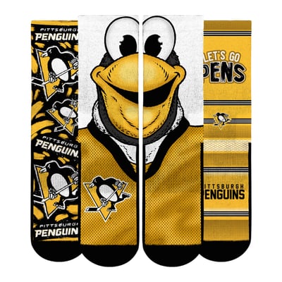 Pittsburgh Penguins Rock Em Unisex Fan Favorites Three-Pack Crew Socks Set - Black