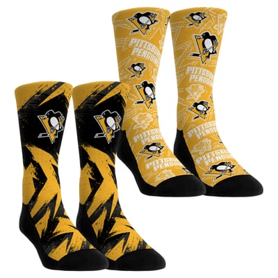  Pittsburgh Penguins Rock Em Unisex Game Day Two-Pack Crew Socks - Gold