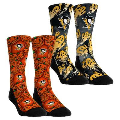  Pittsburgh Penguins Rock Em Unisex Halloween Crew Socks 2-Pack Set - Orange