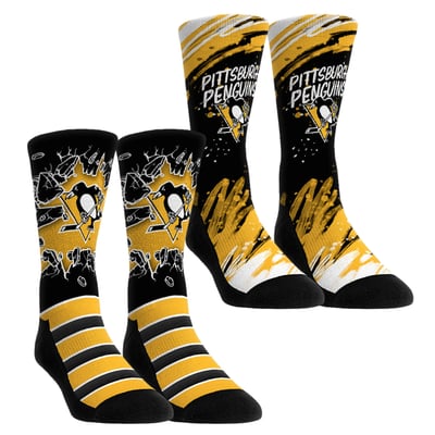  Pittsburgh Penguins Rock Em Unisex Ice Breaker Two-Pack Crew Socks Set - Yellow