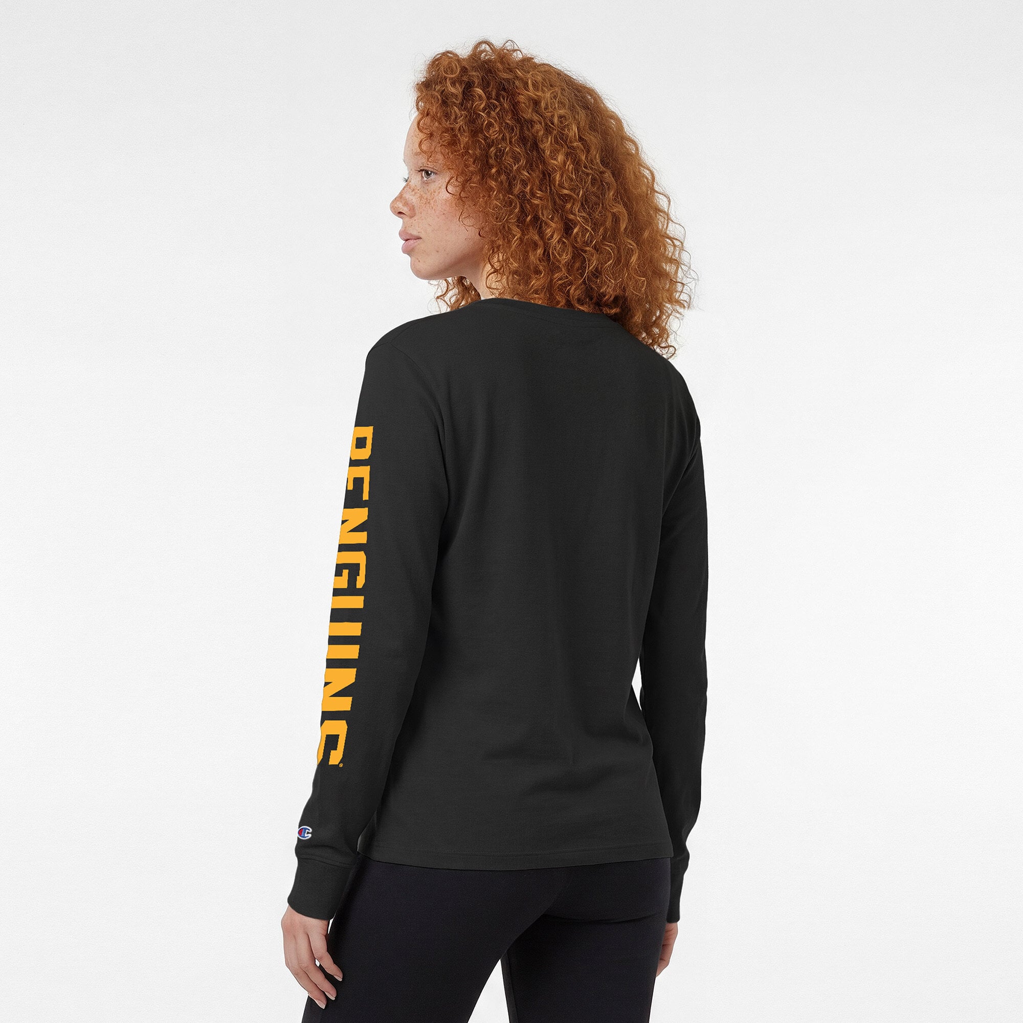 Women's Champion  Black Pittsburgh Penguins Team Logo Long Sleeve T-Shirt