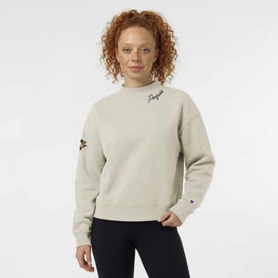  Pittsburgh Penguins Champion Women's Collar Script Triumph Tri-Blend Fleece Sweatshirt - Oatmeal