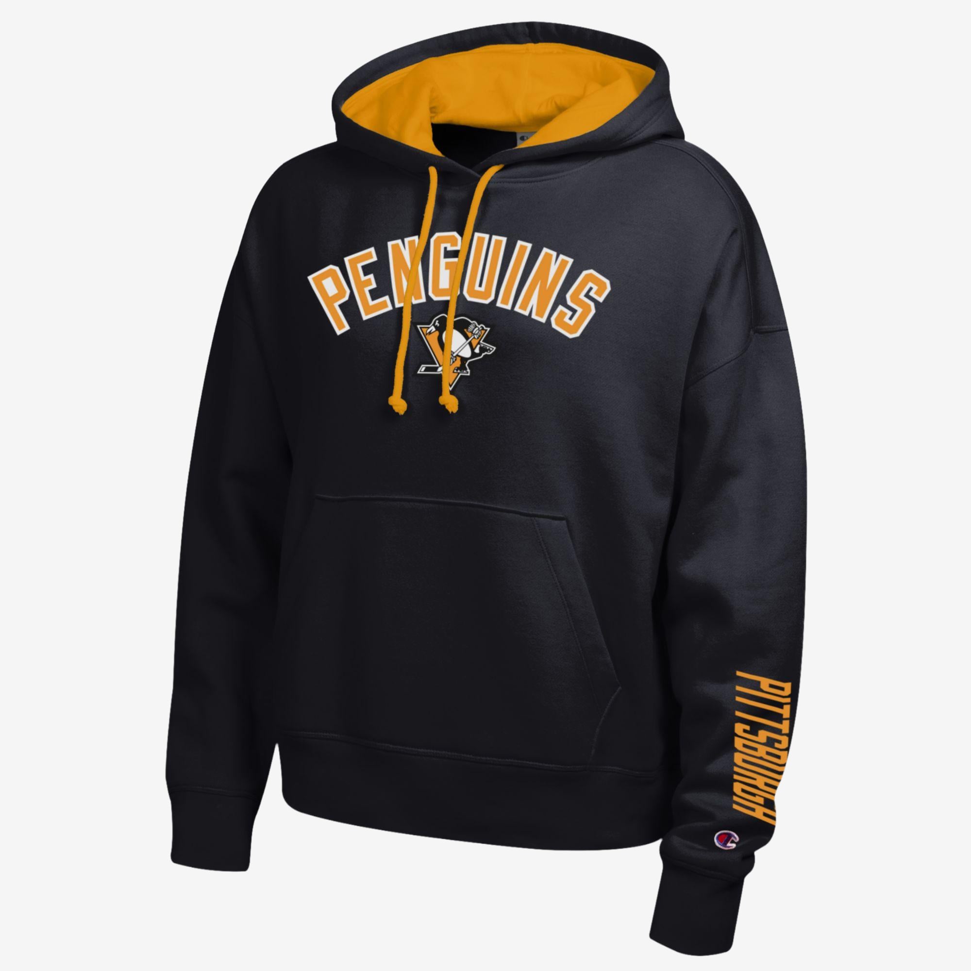 Sweat à capuche noir Champion Pittsburgh Penguins pour femmes