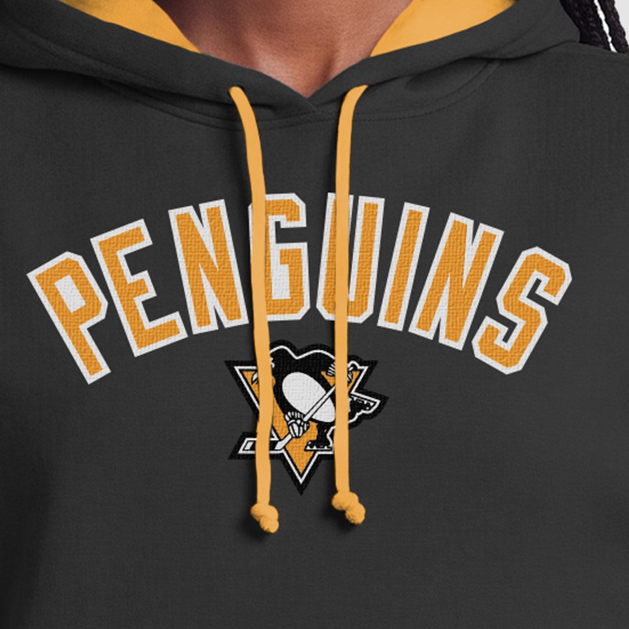 Sweat à capuche noir Champion Pittsburgh Penguins pour femmes