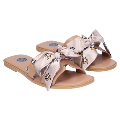  Pittsburgh Penguins FABGATING by Cuce Women's Bow Sandals - Tan