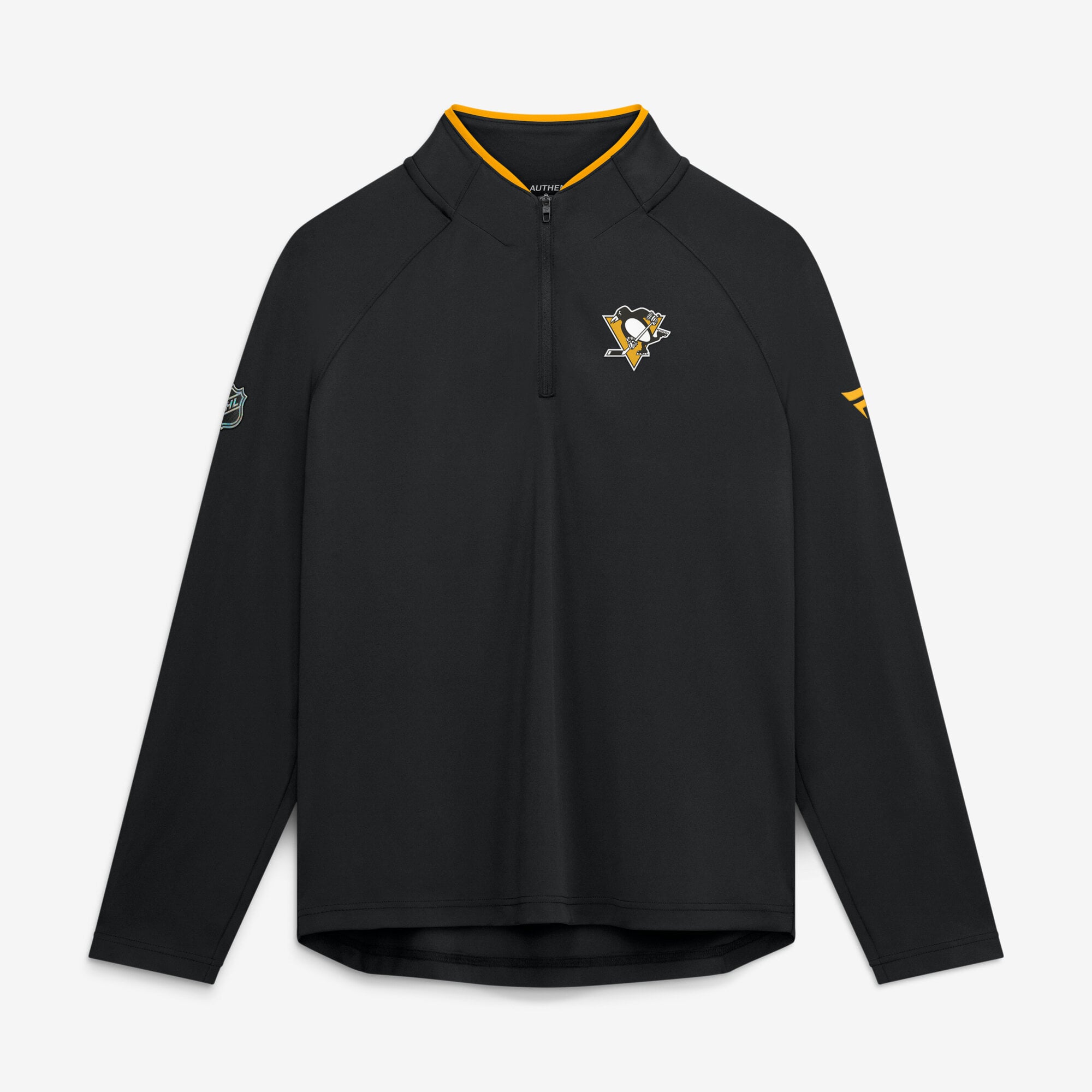 Pull-over léger à col zippé Fanatics noir authentique Pittsburgh Penguins pour femme