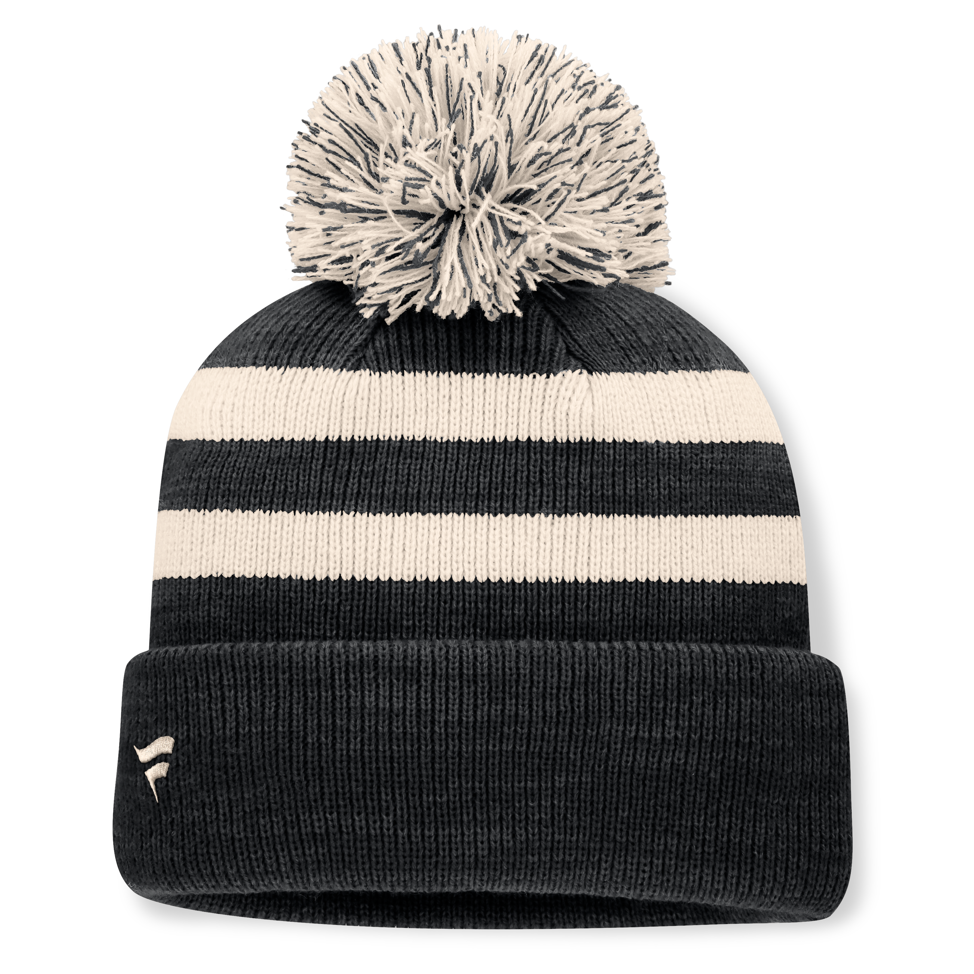Bonnet tricoté à revers avec pompon, noir, Pittsburgh Penguins, de la marque Fanatics.