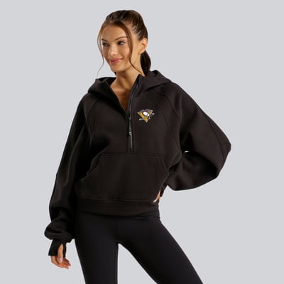 Women's Pittsburgh Penguins lululemon Black Scuba Oversized Half-Zip Hoodie