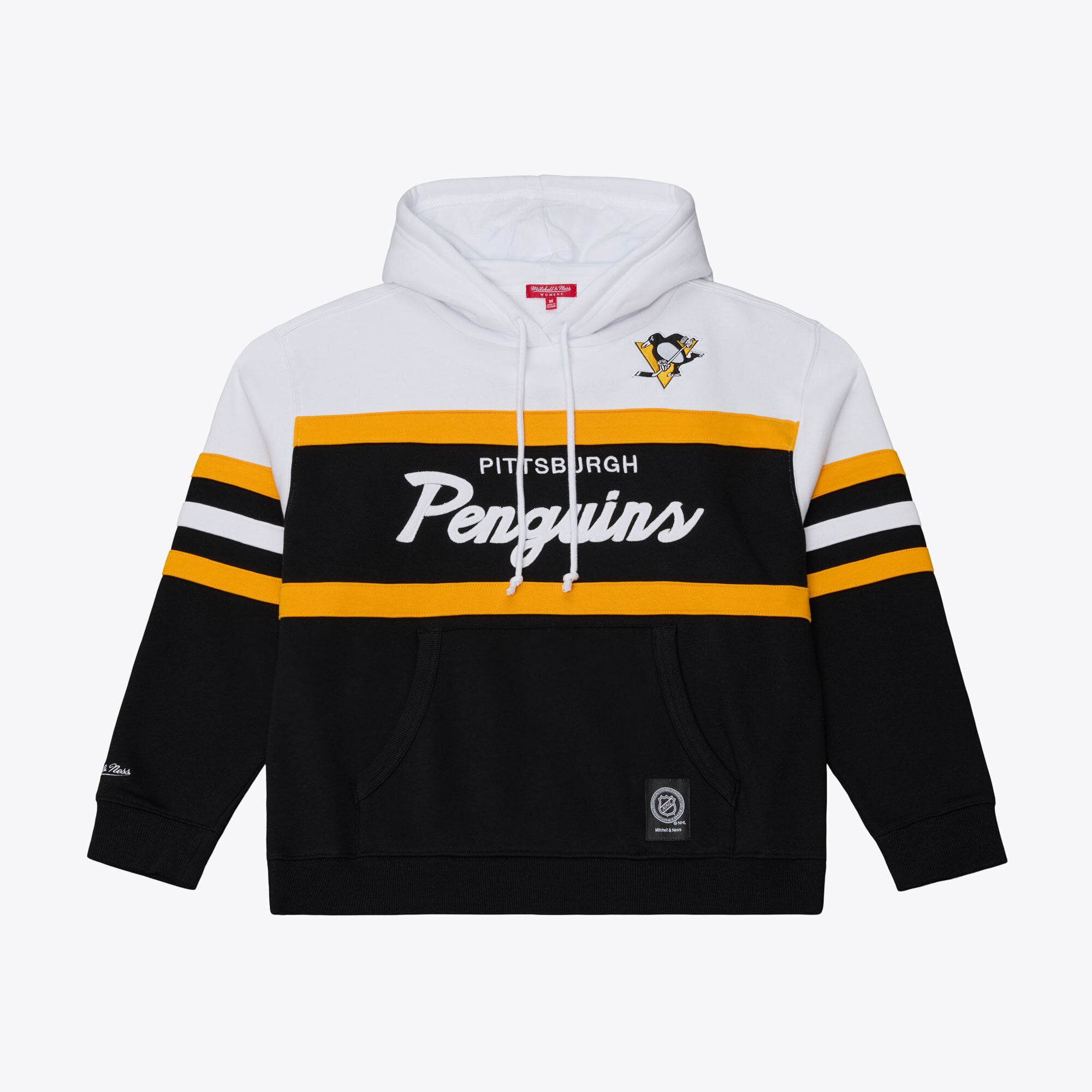 Women's Mitchell & Ness  White/Black Pittsburgh Penguins Head Coach Hoodie