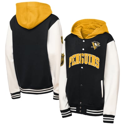  Pittsburgh Penguins Mitchell & Ness Youth Rink Side Full-Snap Fleece Jacket - Black