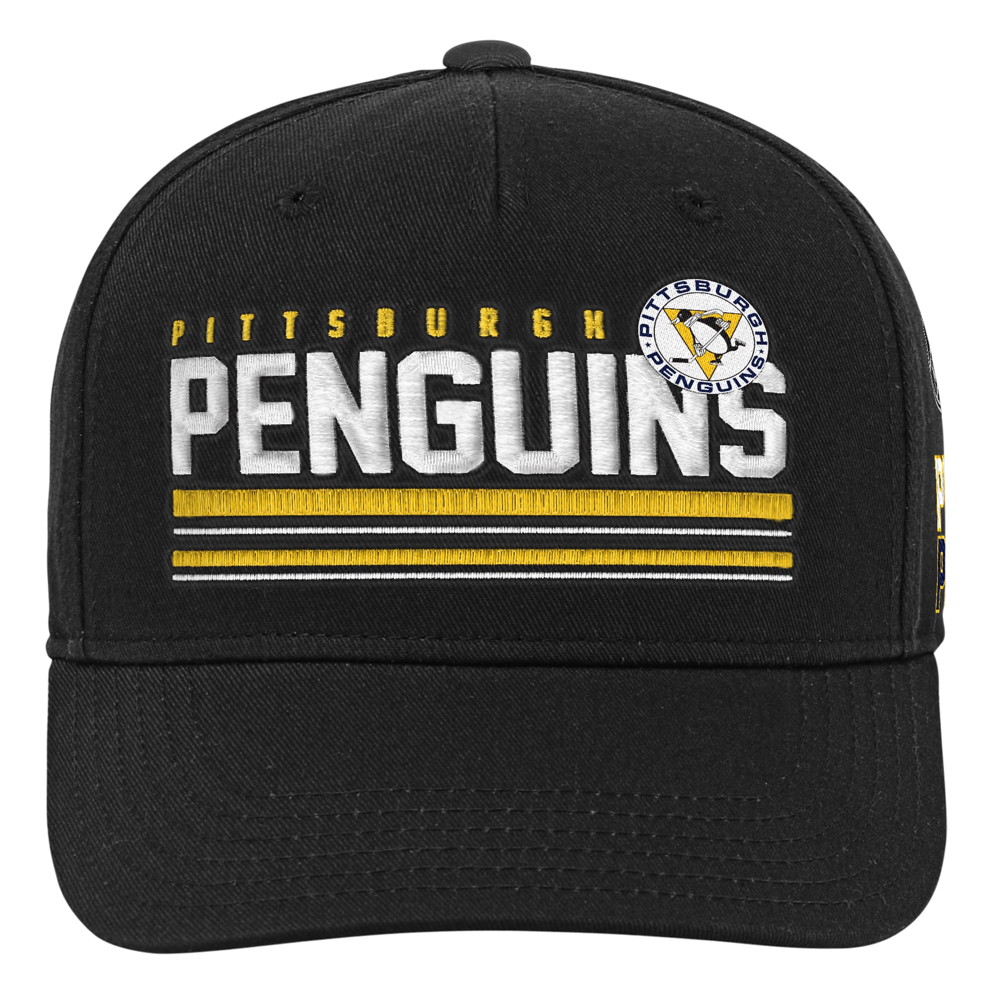 Casquette Mitchell & Ness Triple Play Pro Pinch noire pour enfant, modèle Pittsburgh Penguins
